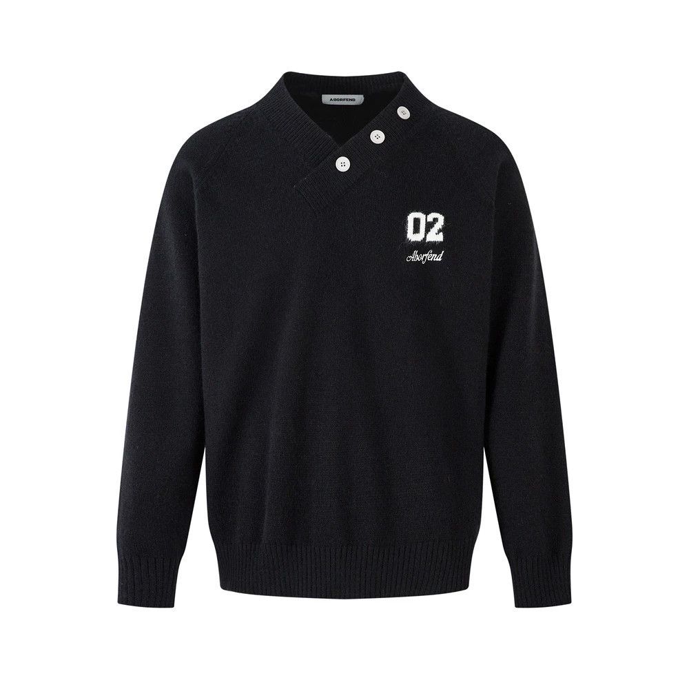 Vintage Men's Loose Casual Button V-Neck Knitted Sweater Size US M / EU 48-50 / 2 - 1 Thumbnail