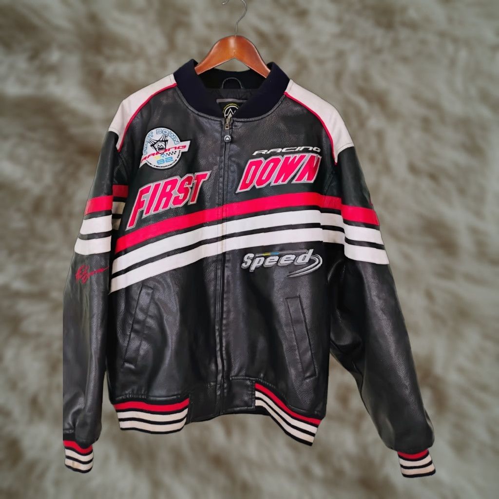 Vintage VINTAGE First Down Jacket Bomber Shirt? Size US XL / EU 56 / 4 - 1 Thumbnail