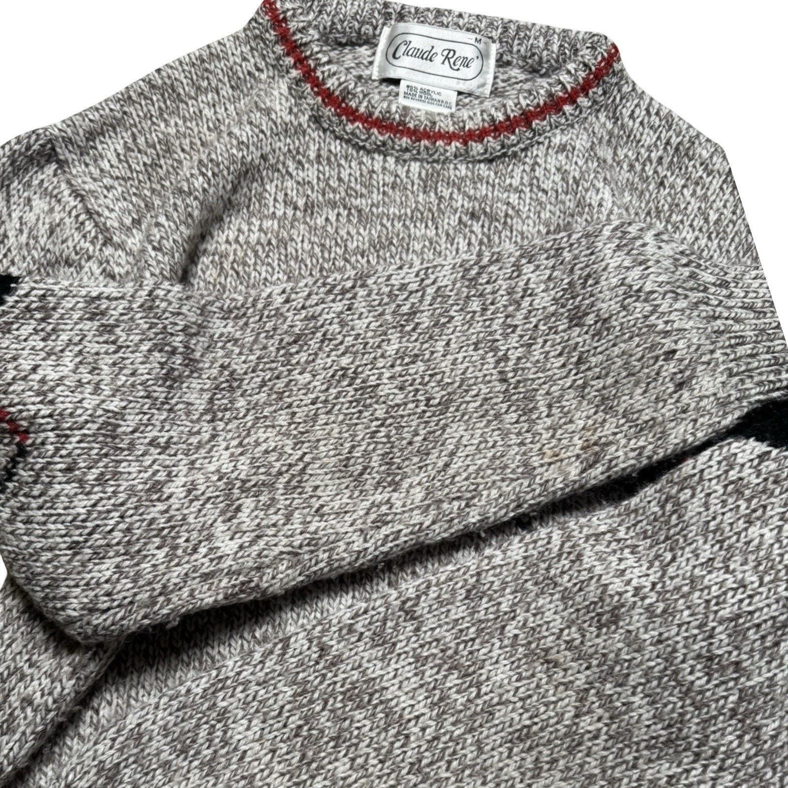 Vintage Vintage Claude Rene Argyle Sweater Knit Red Grey Women's M Size M / US 6-8 / IT 42-44 - 4 Thumbnail