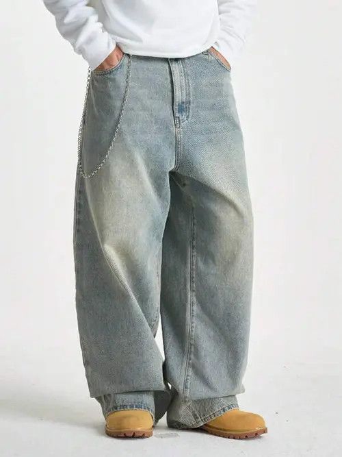 Jean × Vintage Washed Vintage Baggy Jeans, blue wide leg Size US 32 / EU 48 - 4 Thumbnail