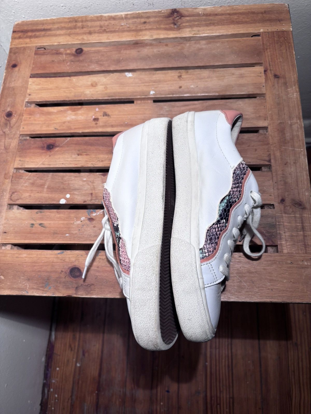 Madewell Madwell Sidewalk Leather Snakeskin Low Top Sneakers Size US 8.5 / IT 38.5 - 4 Thumbnail