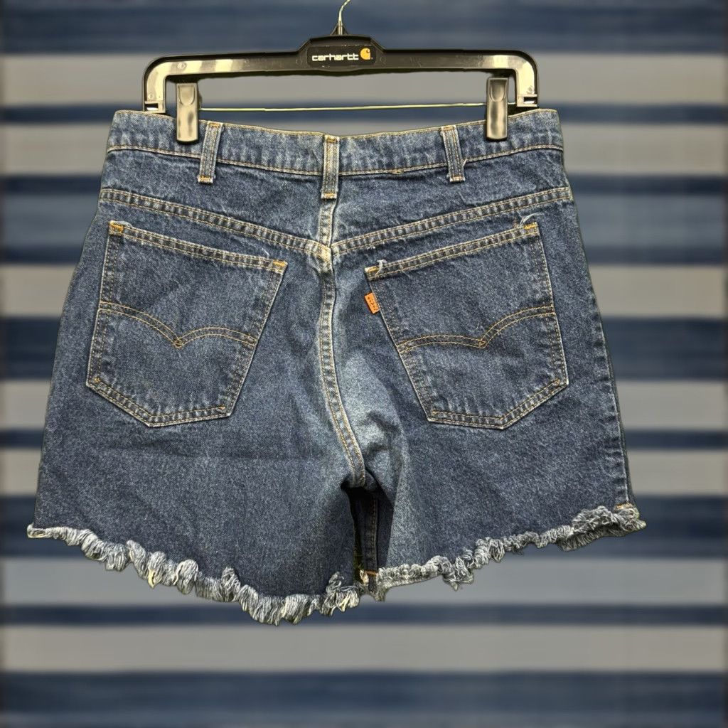 Levi's VINTAGE Levi's Jeans Shorts Womens 30 Regular Denim Blue 5-Pocket Bootcut Dark 80s USA 70s Size 30" / US 8 / IT 44 - 1 Thumbnail