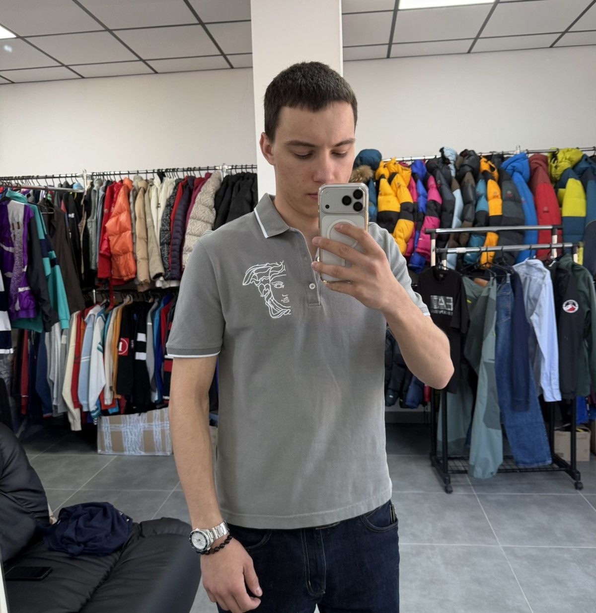 Versace Versace Collection Embroidered Medusa Head Logo Polo Slim Size US M / EU 48-50 / 2 - 2 Thumbnail