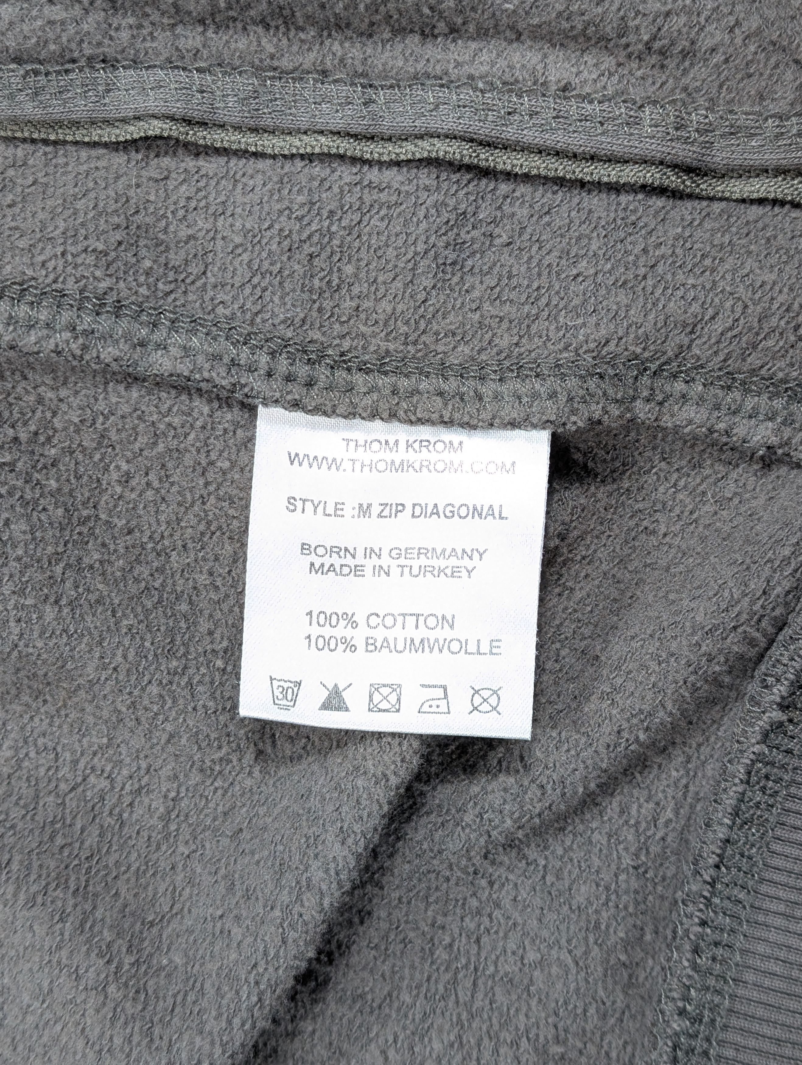 Thom Krom Thom Krom Grey Diagonal Asymmetrical Zip Up Hoodie Rick Size US S / EU 44-46 / 1 - 6 Thumbnail