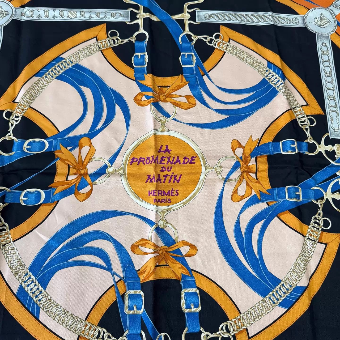Hermes Hermes Blue Cavalcade Silk Scarf 99 New 90x90cm Size ONE SIZE - 3 Thumbnail