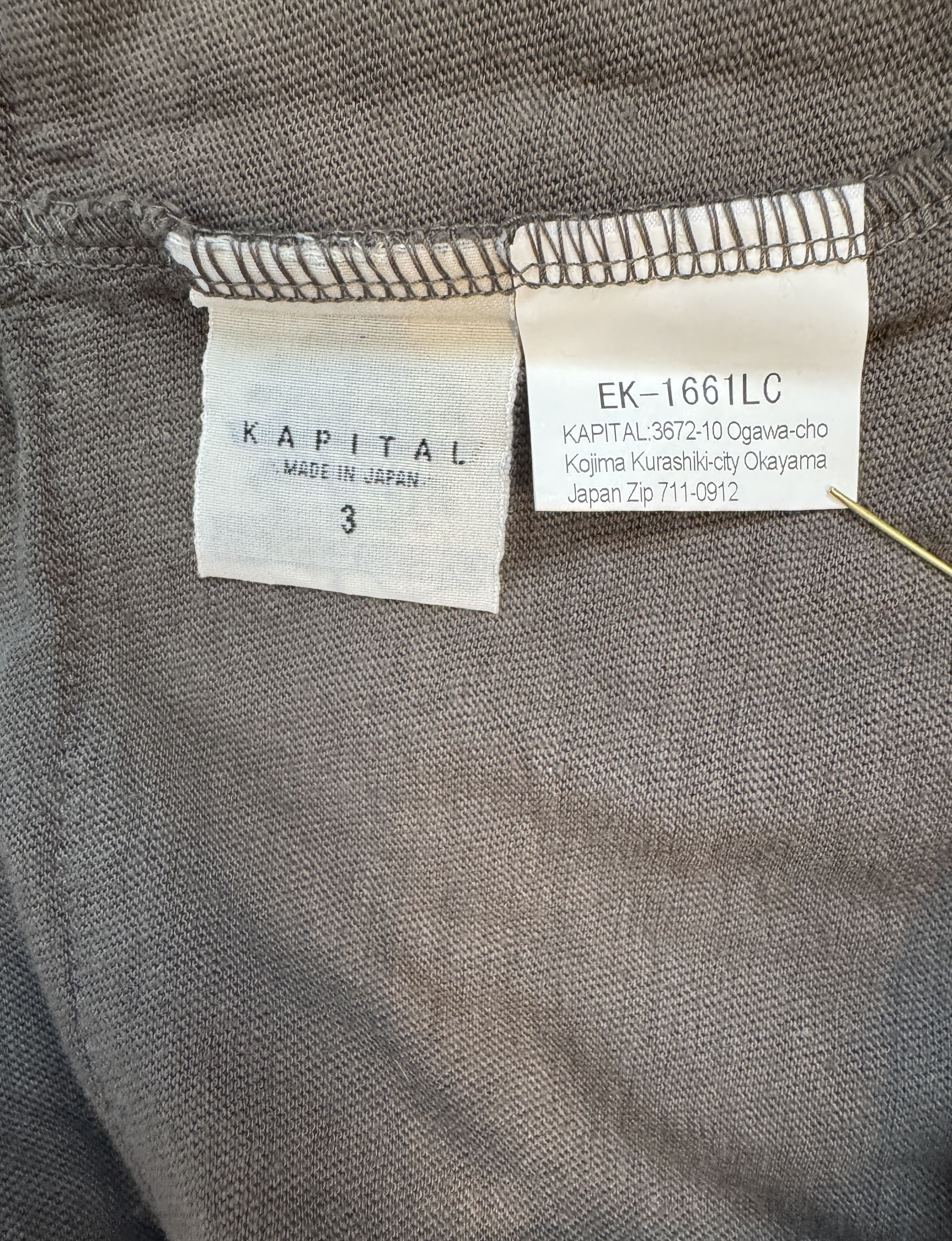 Kapital KAPITAL GAUZE JERSEY BISCUIT POCKET T-SHIRT INK BLACK SIZE 3 Size US L / EU 52-54 / 3 - 8 Thumbnail