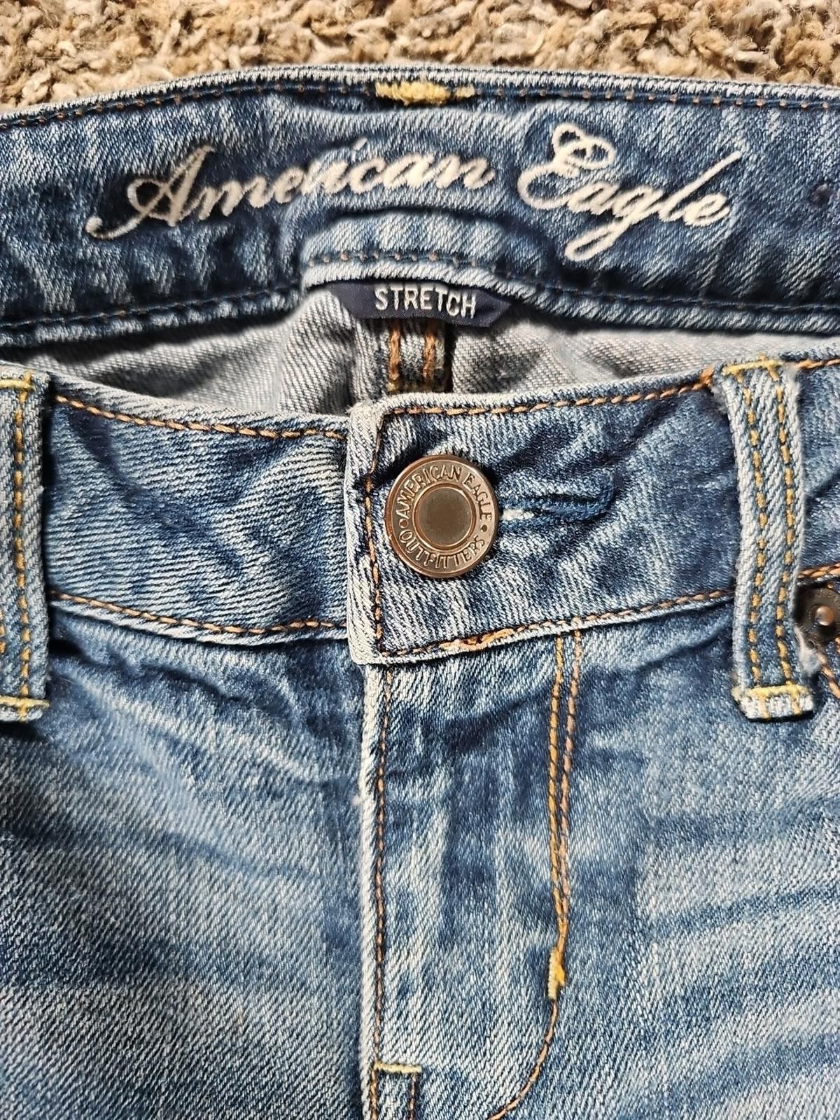 American Eagle Outfitters American Eagle 6 Stretch Skinny Destroyed Jeans Size 28" / US 6 / IT 42 - 2 Thumbnail