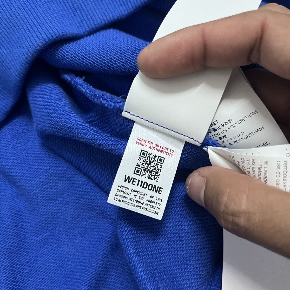 WE11DONE Authentic We11done Big Size Blue Sweatshirt Size US L / EU 52-54 / 3 - 6 Thumbnail