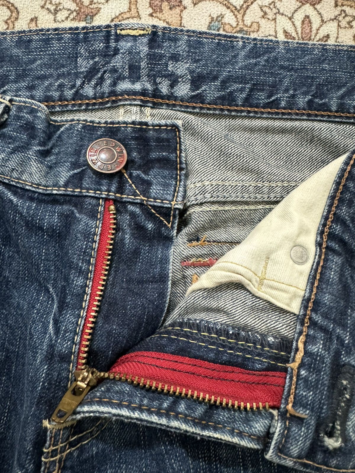 Vintage Edwin 503 Blue Trip Flare Jeans