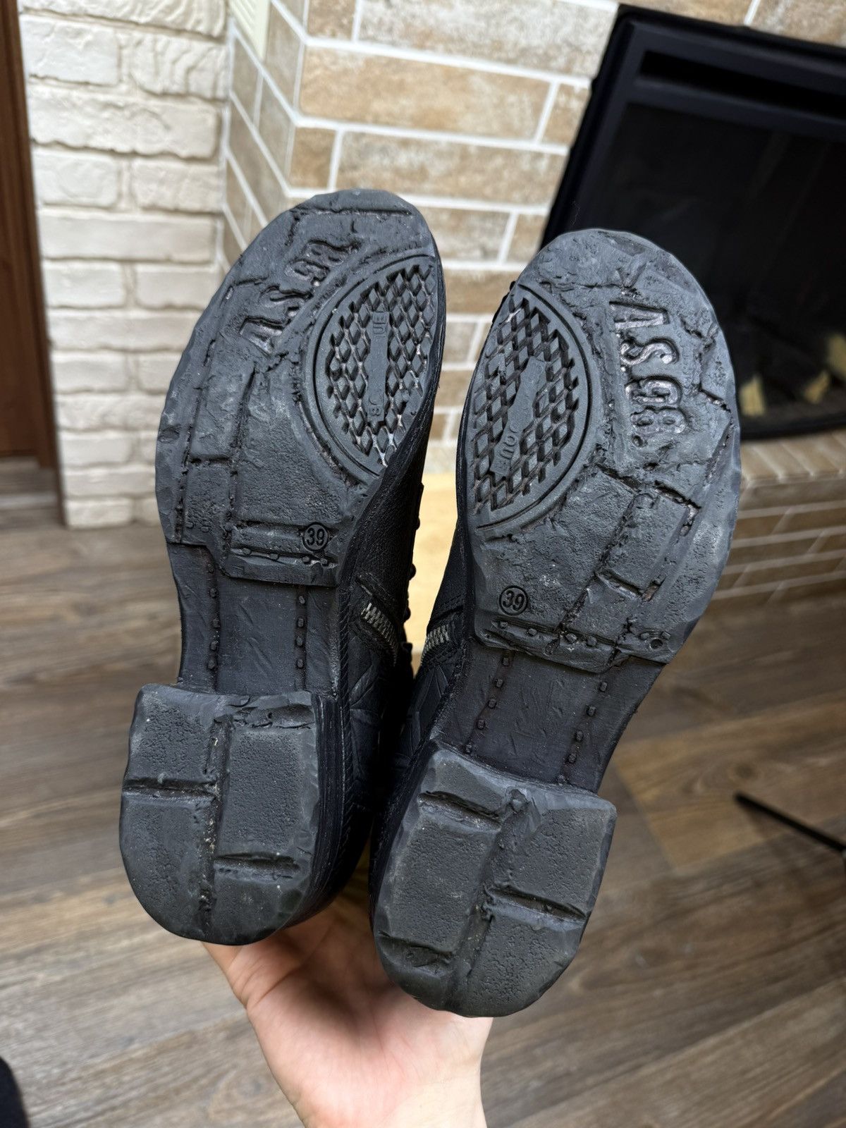 A.S.98 Womans A.S.98. Airstep Black Leather Biker Zip Stedded Boots Size US 9 / IT 39 - 10 Thumbnail