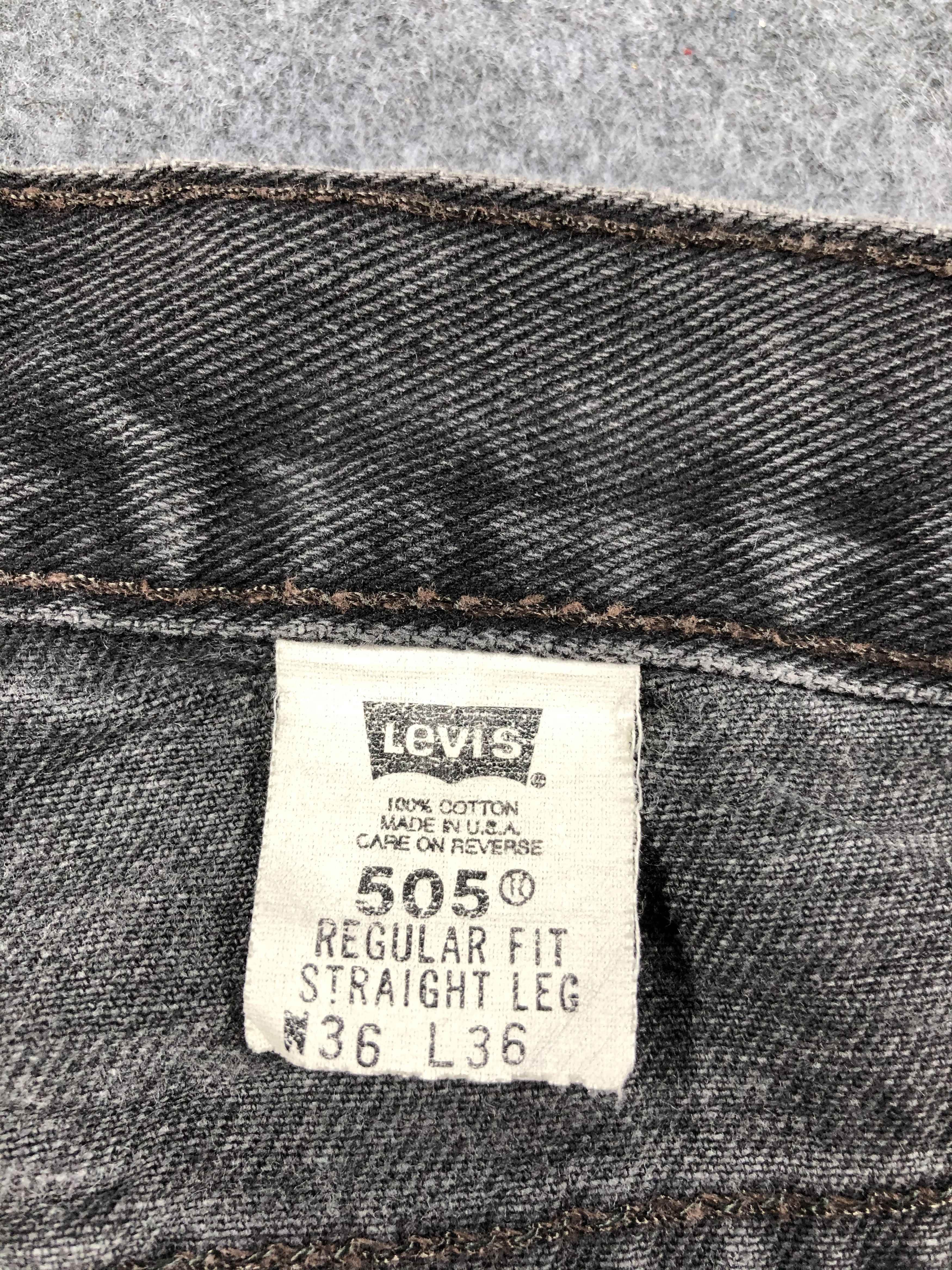 Levi's 90s Vintage Levis 505 Faded Black Jeans -JM672 Size US 35 - 12 Thumbnail