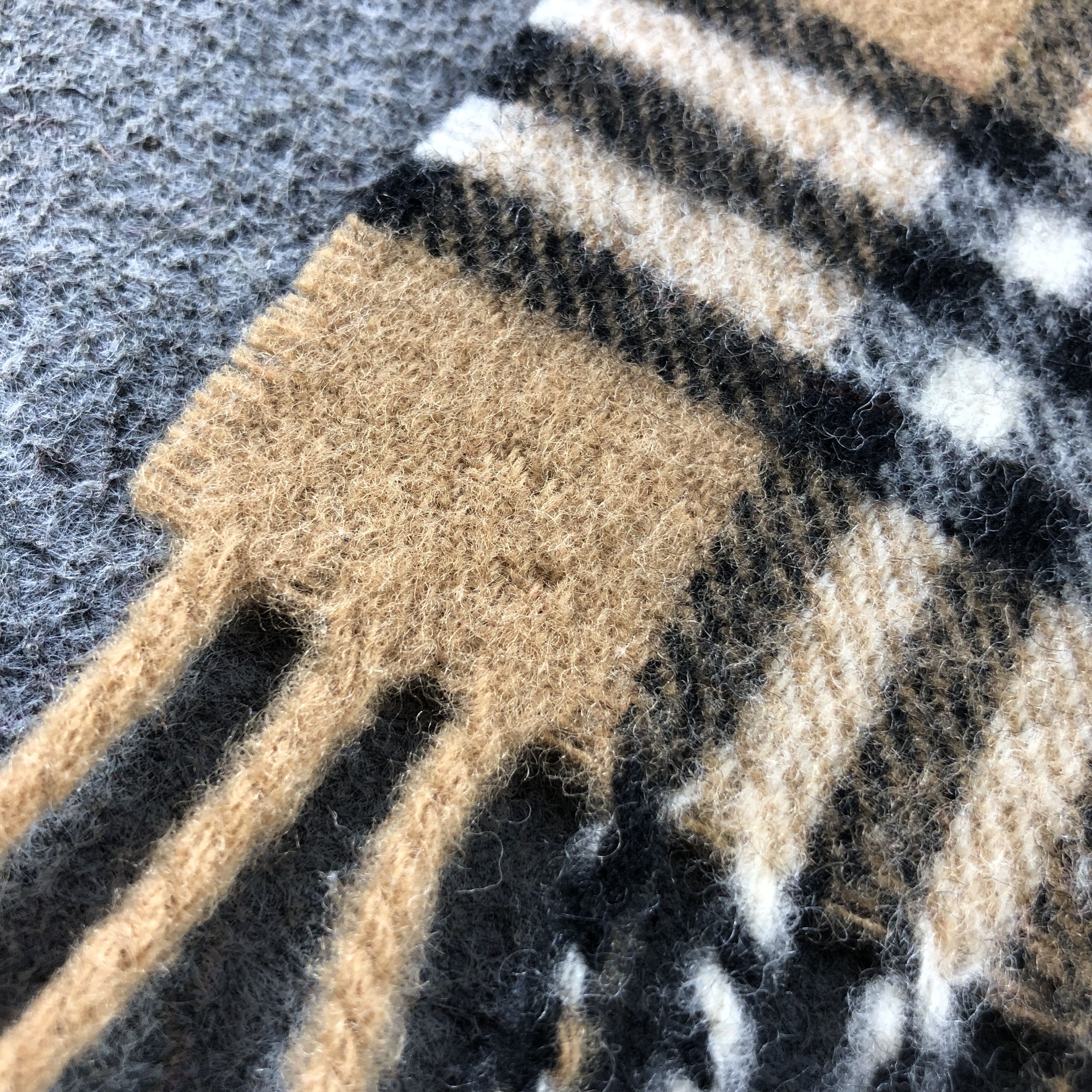 Burberry Burberry Tan Nova Check Wool Scarf Muffler V2911 Size ONE SIZE - 6 Thumbnail