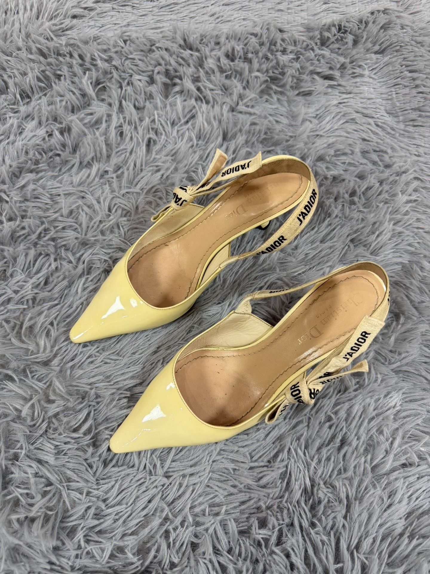 Dior Dior Patent Embroidered Yellow Sandals us_7 Women Size US 7 / IT 37 - 1 Thumbnail