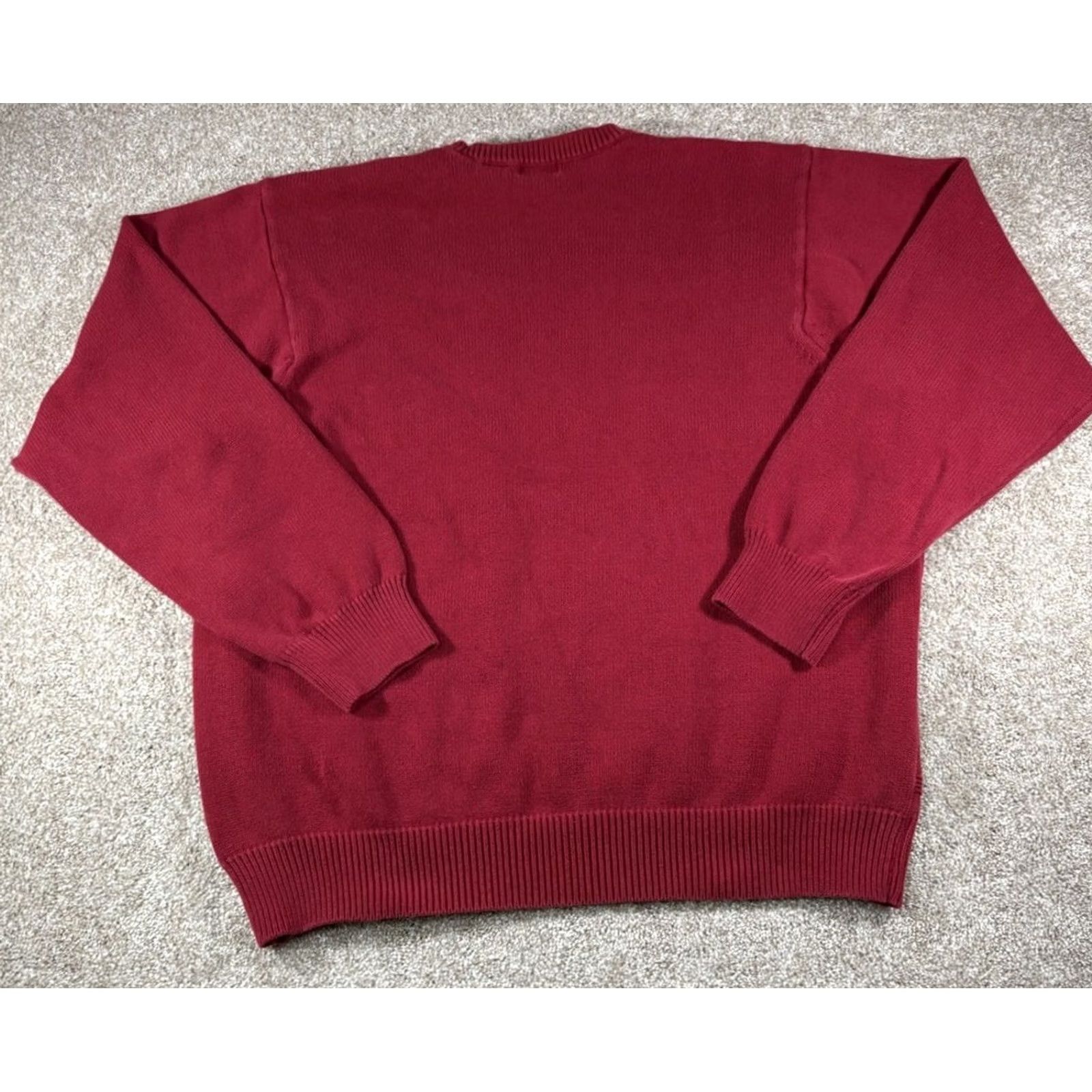Izod VINTAGE Izod Sweater Red Cable Knit Preppy Heavy Fisherman Crewneck Men's XXL Knit Pullover 90s Crew Neck Cotton Casual Lightweight? Wait. Size US XXL / EU 58 / 5 - 5 Thumbnail