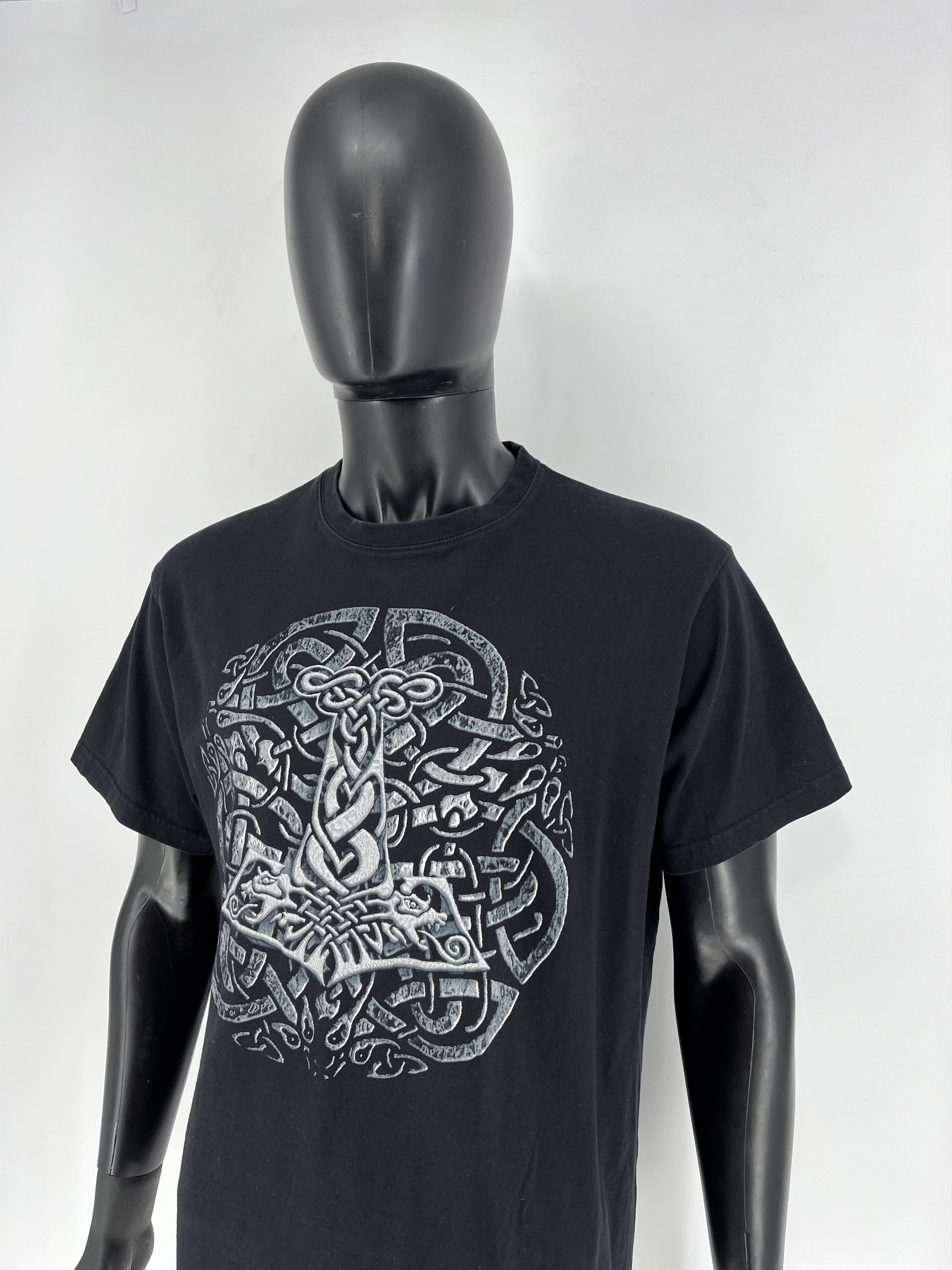 Vintage Vintage Y2k Washed AvantGarde Tribal Tee Streetwear Size US L / EU 52-54 / 3 - 4 Thumbnail