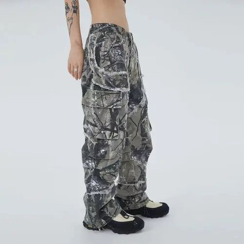 Japanese Brand Camouflage distressed straight leg baggy jeans Size US 30 / EU 46 - 3 Thumbnail