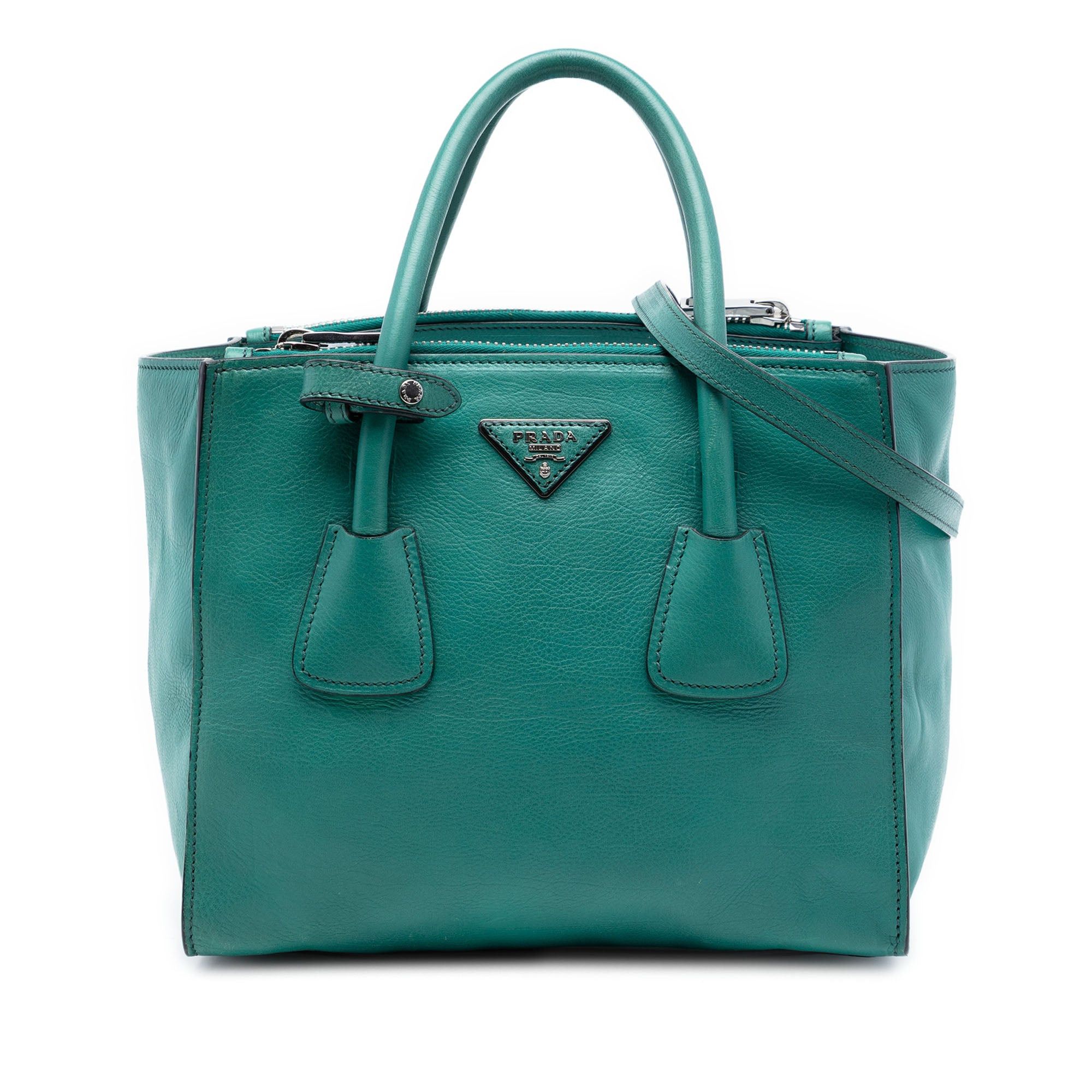 Prada Glace Calf Twin Pocket Double Handle Satchel Size ONE SIZE - 1 Thumbnail