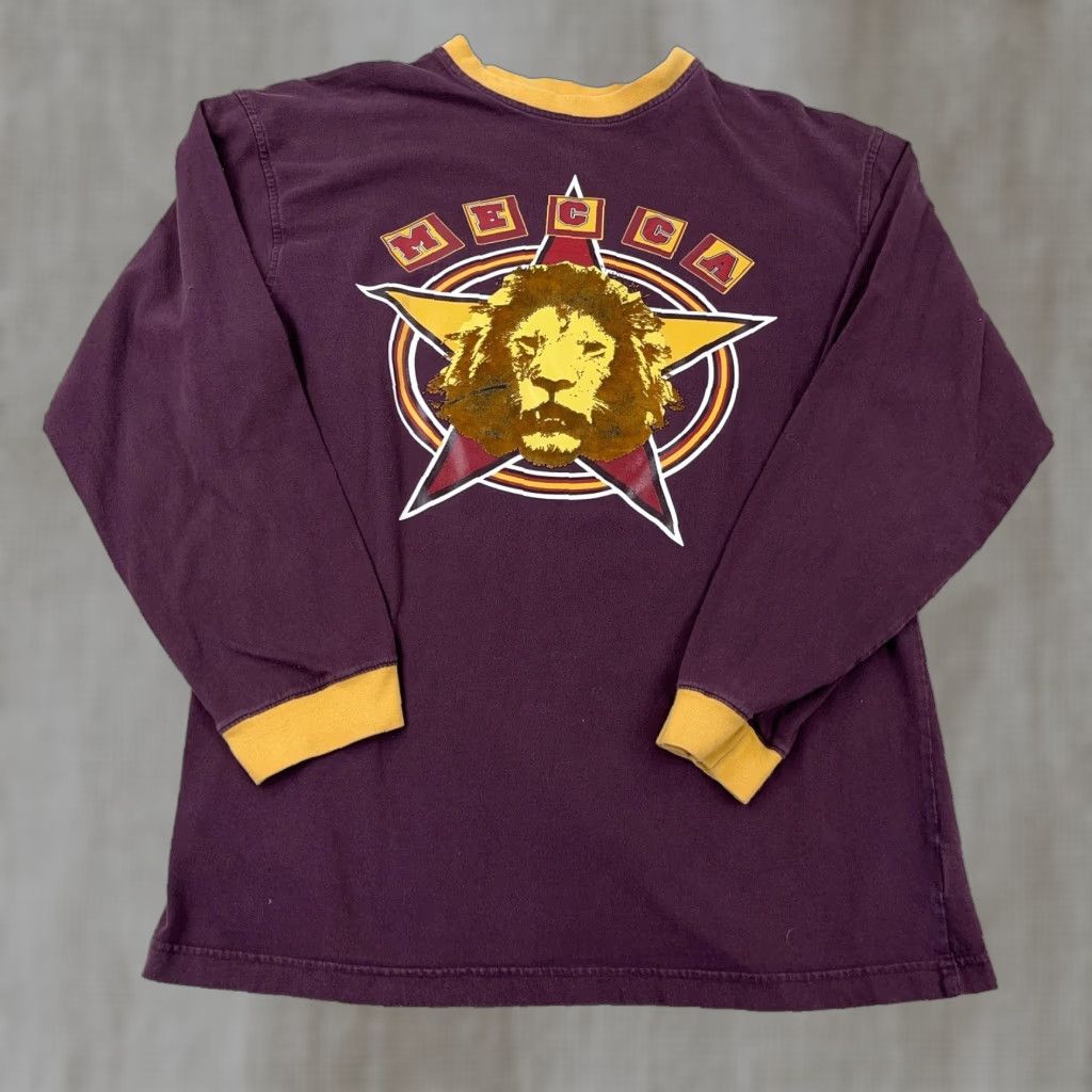 Vintage VINTAGE Mecca Graphic T-Shirt Men XL Purple Long Sleeve Hip Hop Grunge Retro Size US XL / EU 56 / 4 - 1 Thumbnail