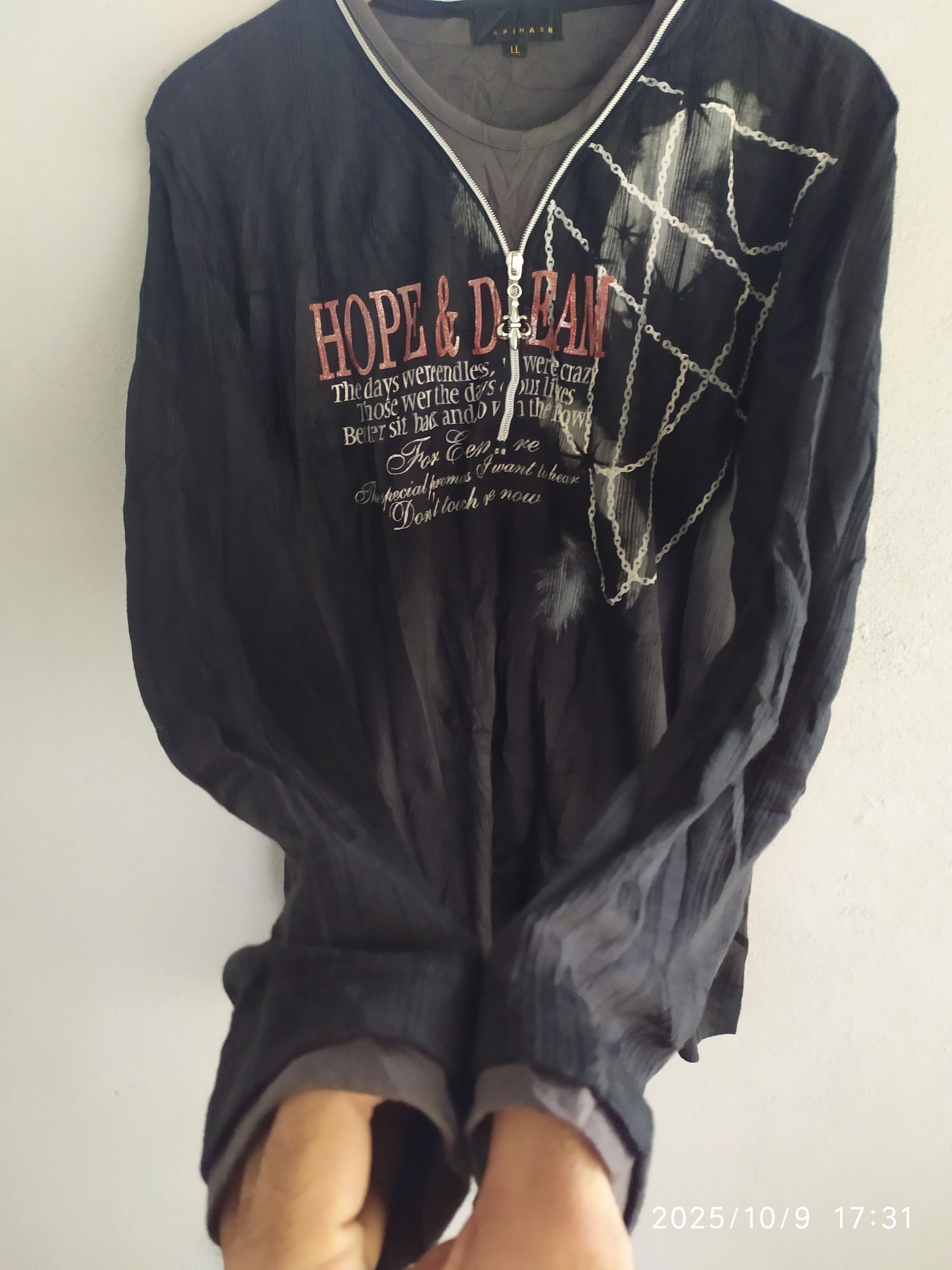 If Six Was Nine Spinash Double Layer Poem Long Sleeve Shirt Size US L / EU 52-54 / 3 - 3 Thumbnail