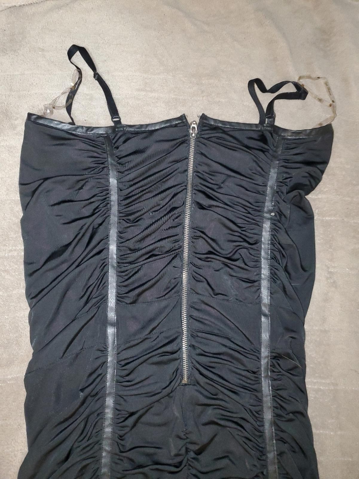 Unknown London Vintage Apple bottoms Black Ruched Bodycon Dress Size XL / US 12-14 / IT 48-50 - 3 Thumbnail
