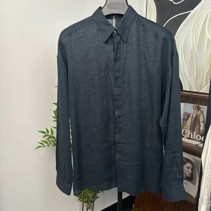Versace Versace Men's Long Sleeve Cotton Shirt 0089 Size US S / EU 44-46 / 1 - 1 Thumbnail