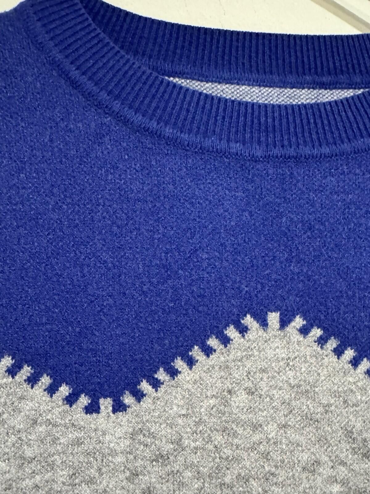 The Unbranded Brand Women Blue White And Gray Soft Pullover Sweater Dress Size L Size L / US 10 / IT 46 - 8 Thumbnail