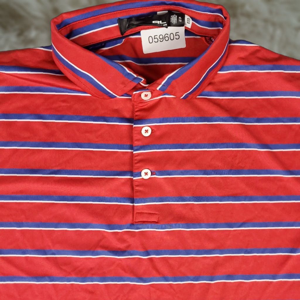 Ralph Lauren RLX Ralph Lauren Polo Shirt Mens XL Red Striped Short Sleeve Polo Shirt XL Mens Red RLX Golf Casual Size US XL / EU 56 / 4 - 1 Thumbnail