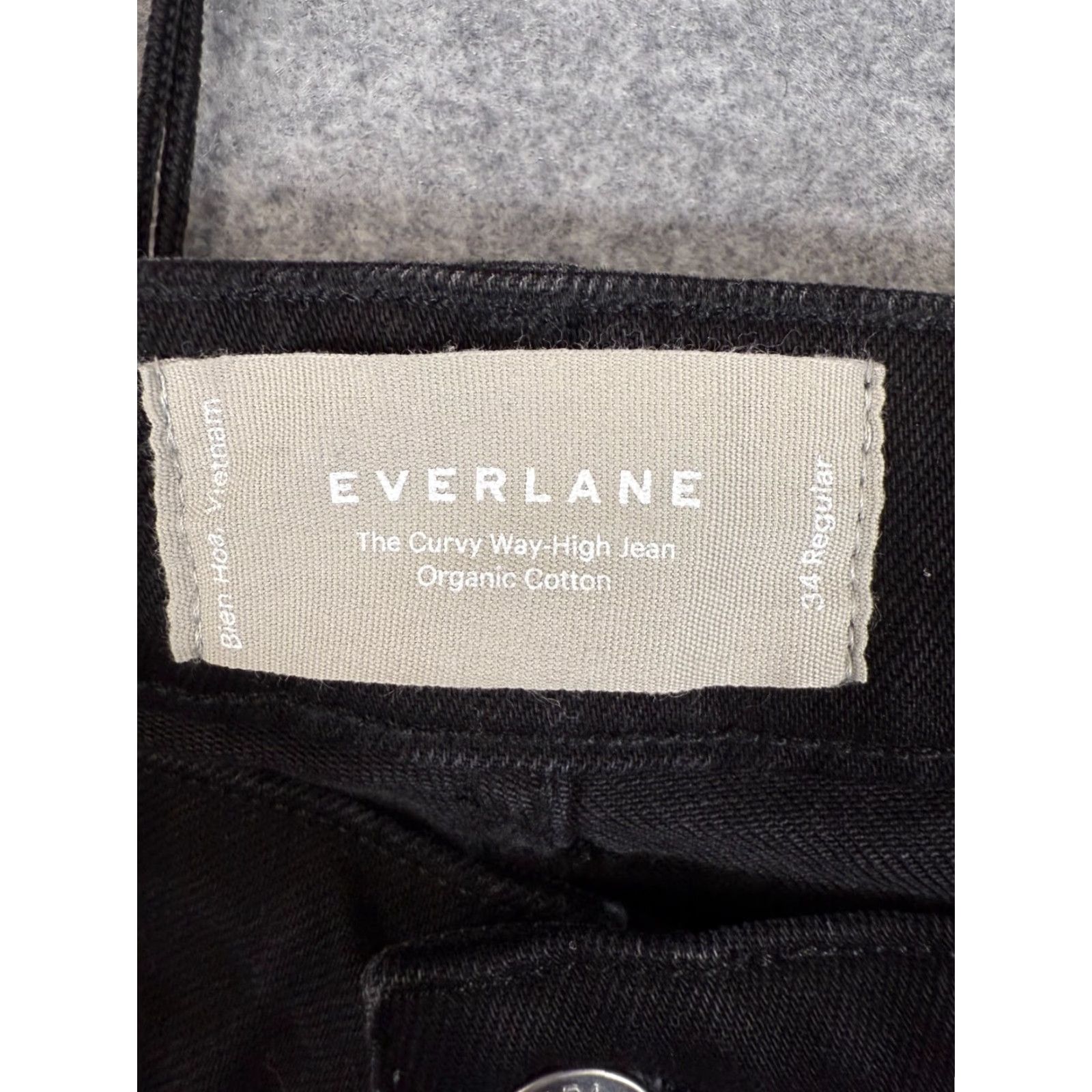 Everlane Everlane Jeans Womens 34R Black Denim Cotton Curvy High Waist Straight Leg Jeans Mens Womens Girls Size 24" / US 00 / IT 34 - 7 Thumbnail