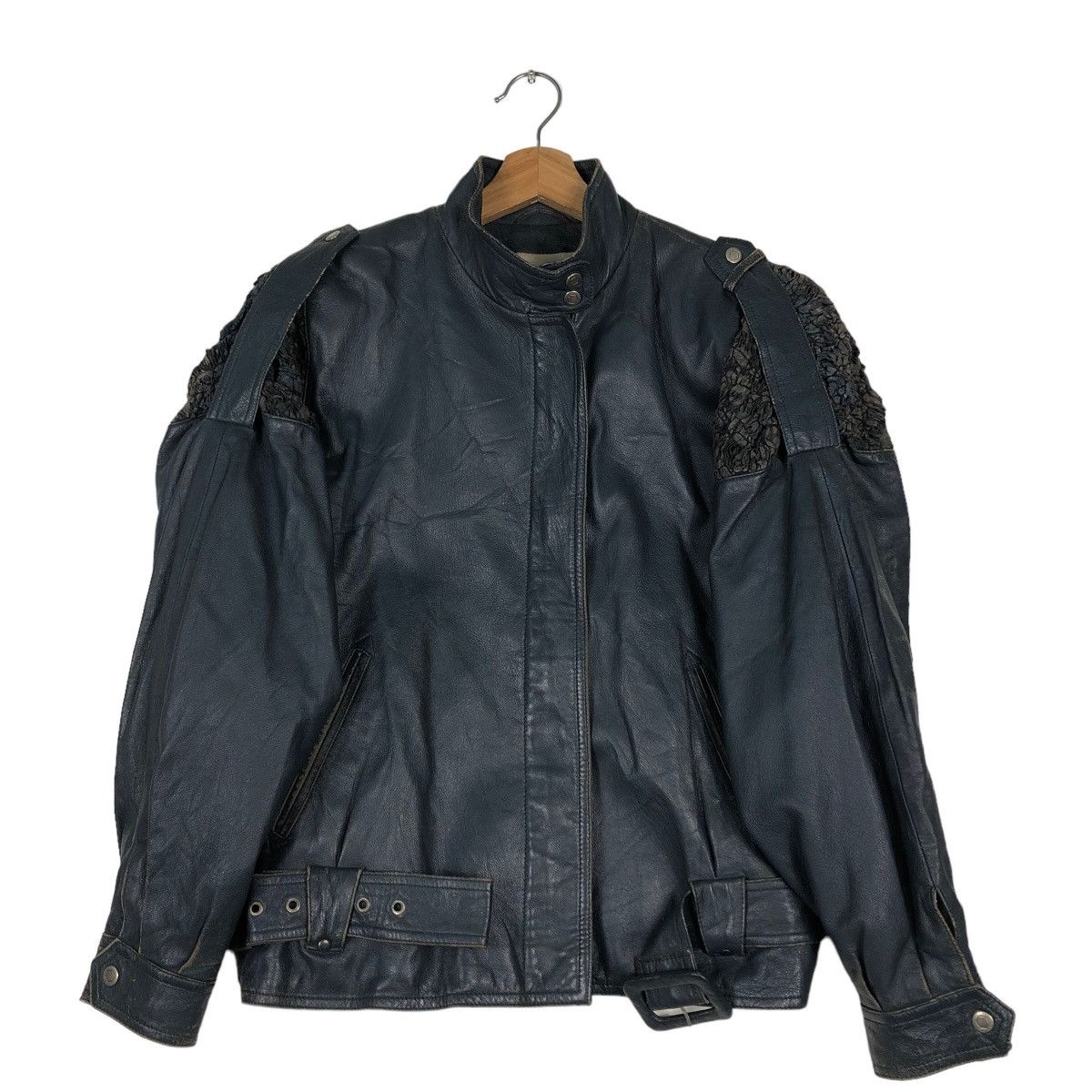 Japanese Brand 🔥Vintage Biker Leather Jacket Double Collar Issey Miyake Size US M / EU 48-50 / 2 - 1 Thumbnail