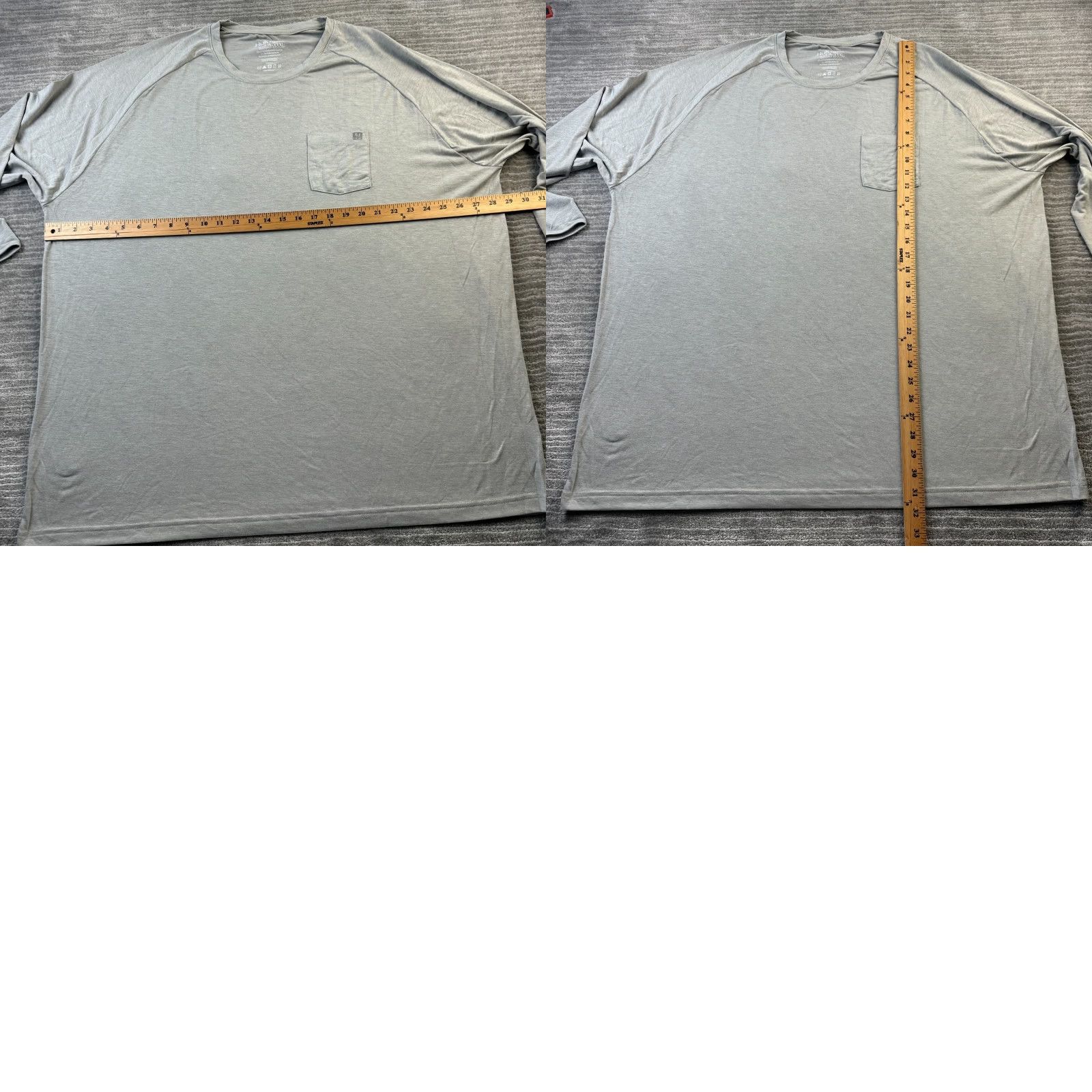 Vintage Huk Shirt Mens 3XL Gray Fishing Performance Long Sleeve Shirt Pullover Crew Neck Casual Activewear Size US XXL / EU 58 / 5 - 8 Thumbnail