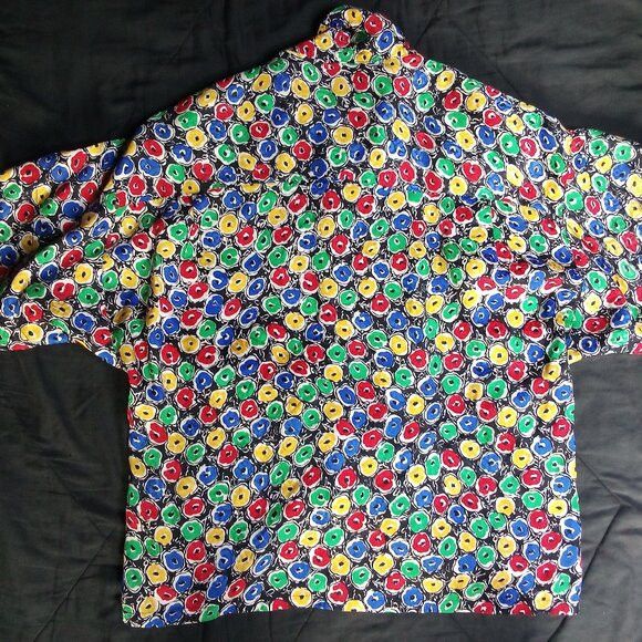Other Vintage Pia Rucci Abstract Donut Rings Silk Button Shirt Size M / US 6-8 / IT 42-44 - 7 Thumbnail