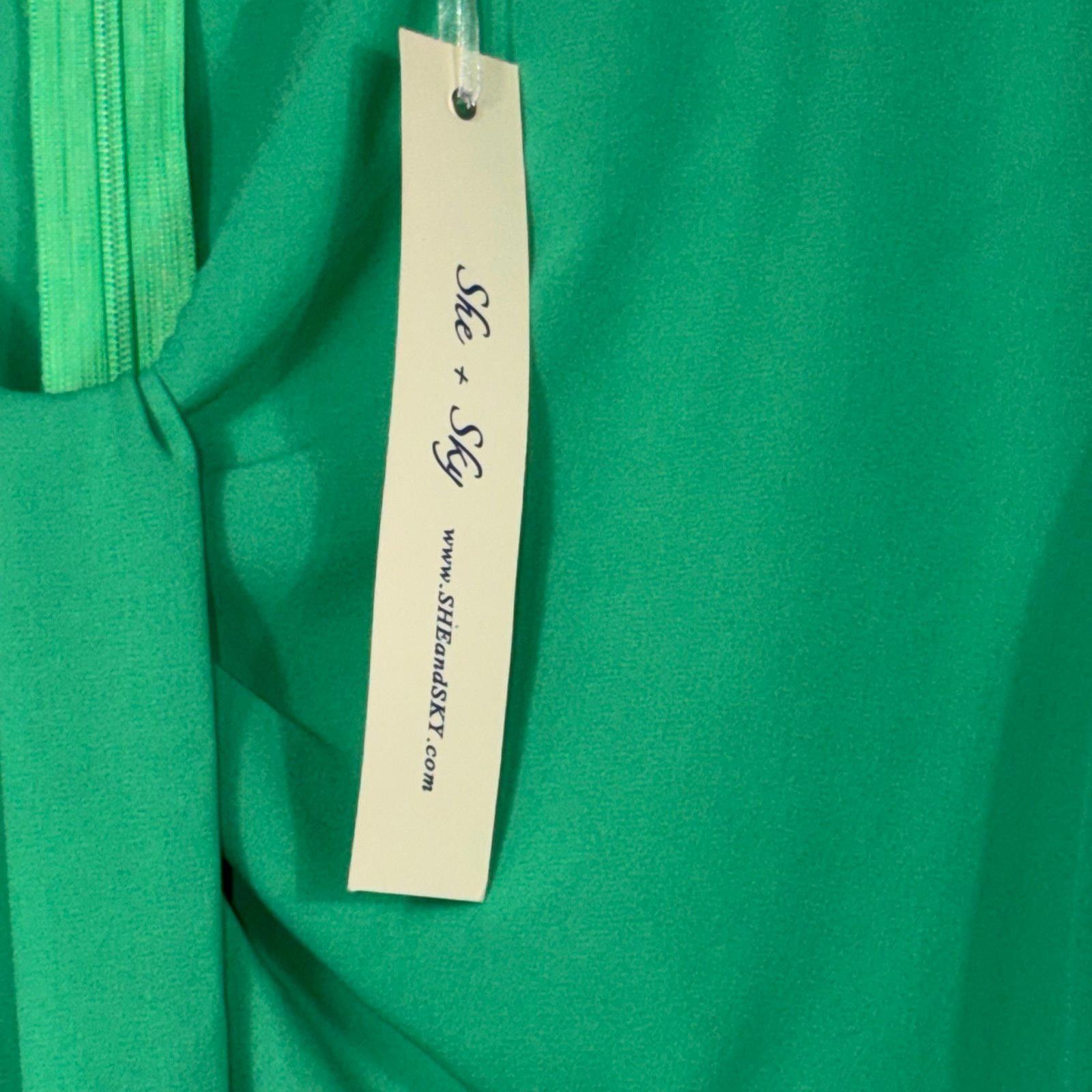 Other She + Sky Medium Green Knot Front Blouse NWT Size M / US 6-8 / IT 42-44 - 3 Thumbnail
