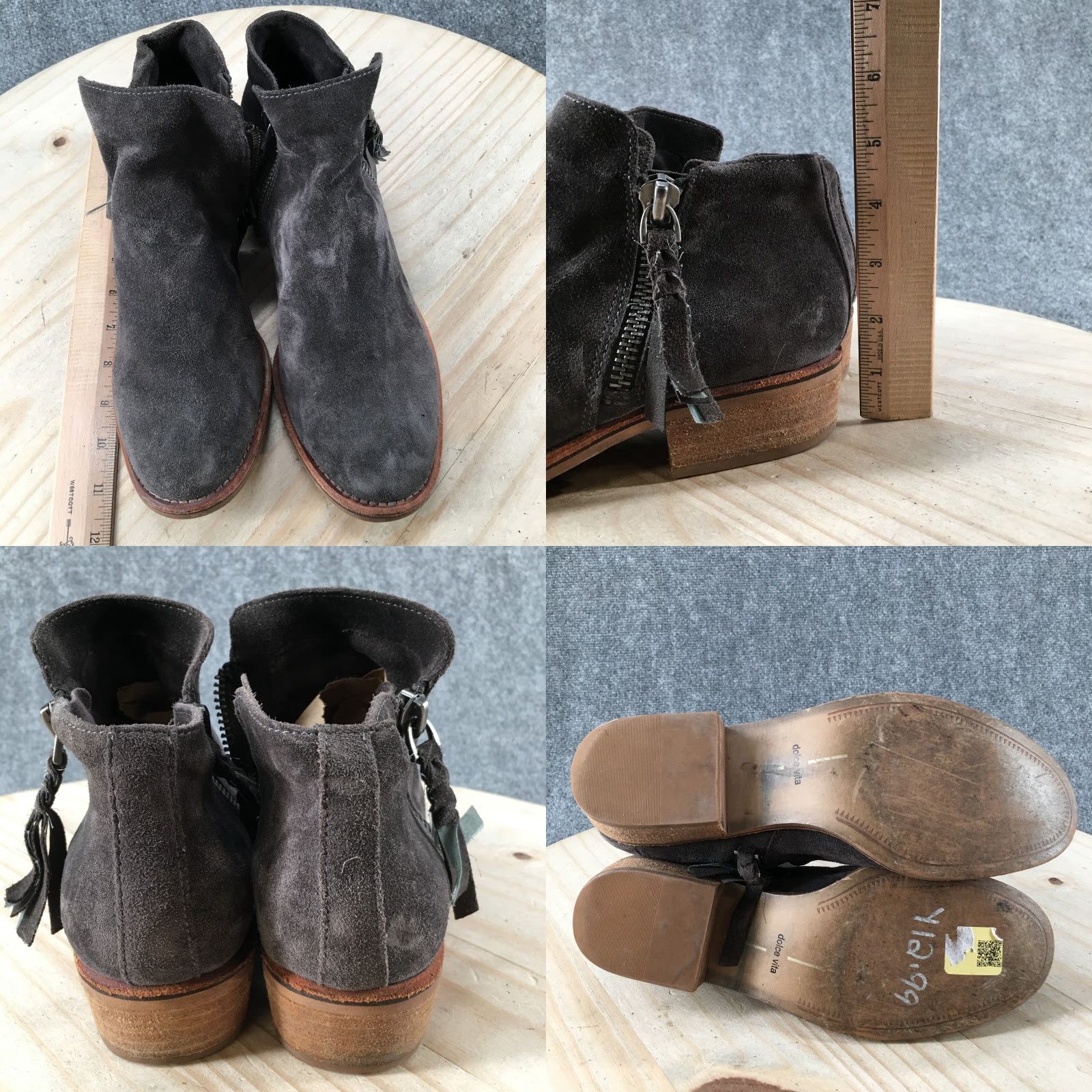 Dolce Vita Dolce Vita Boots Womens 9 Ankle Booties Tassel Zip Up Block Heels Gray Suede Bootie Ladies Gray Suede 9 US Womens Shoes Size US 9 / IT 39 - 8 Thumbnail