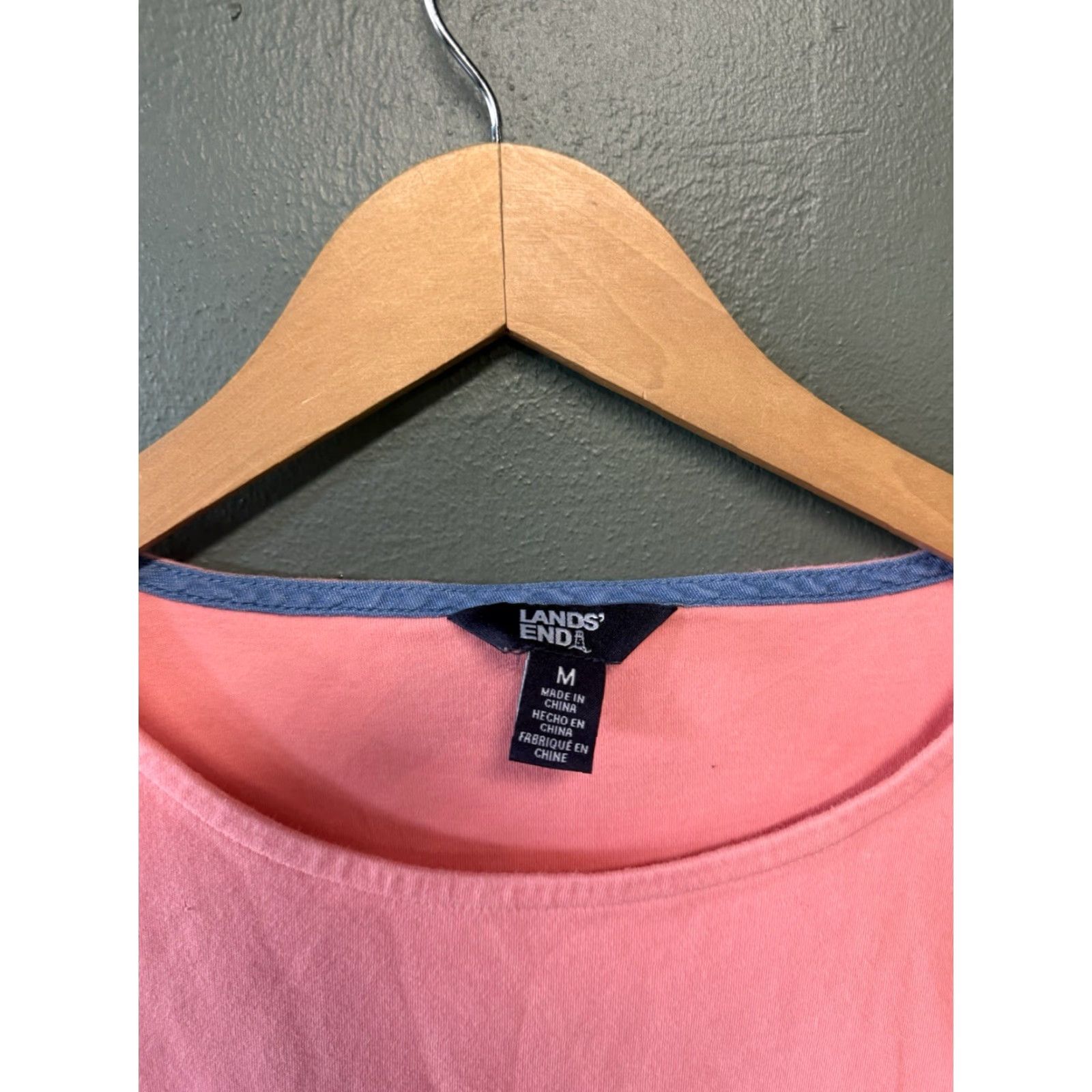 Lands' End Lands' End Womens Pink 3/4 Sleeve T-Shirt Medium Pink 3/4 Sleeve Shirt Womens Medium Regular L Size M / US 6-8 / IT 42-44 - 3 Thumbnail