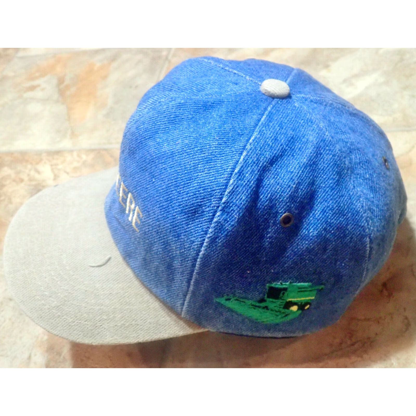 John Deere VINTAGE John Deere Trucker Hat K-Products Denim Snapback Adjustable Blue Size ONE SIZE - 3 Thumbnail
