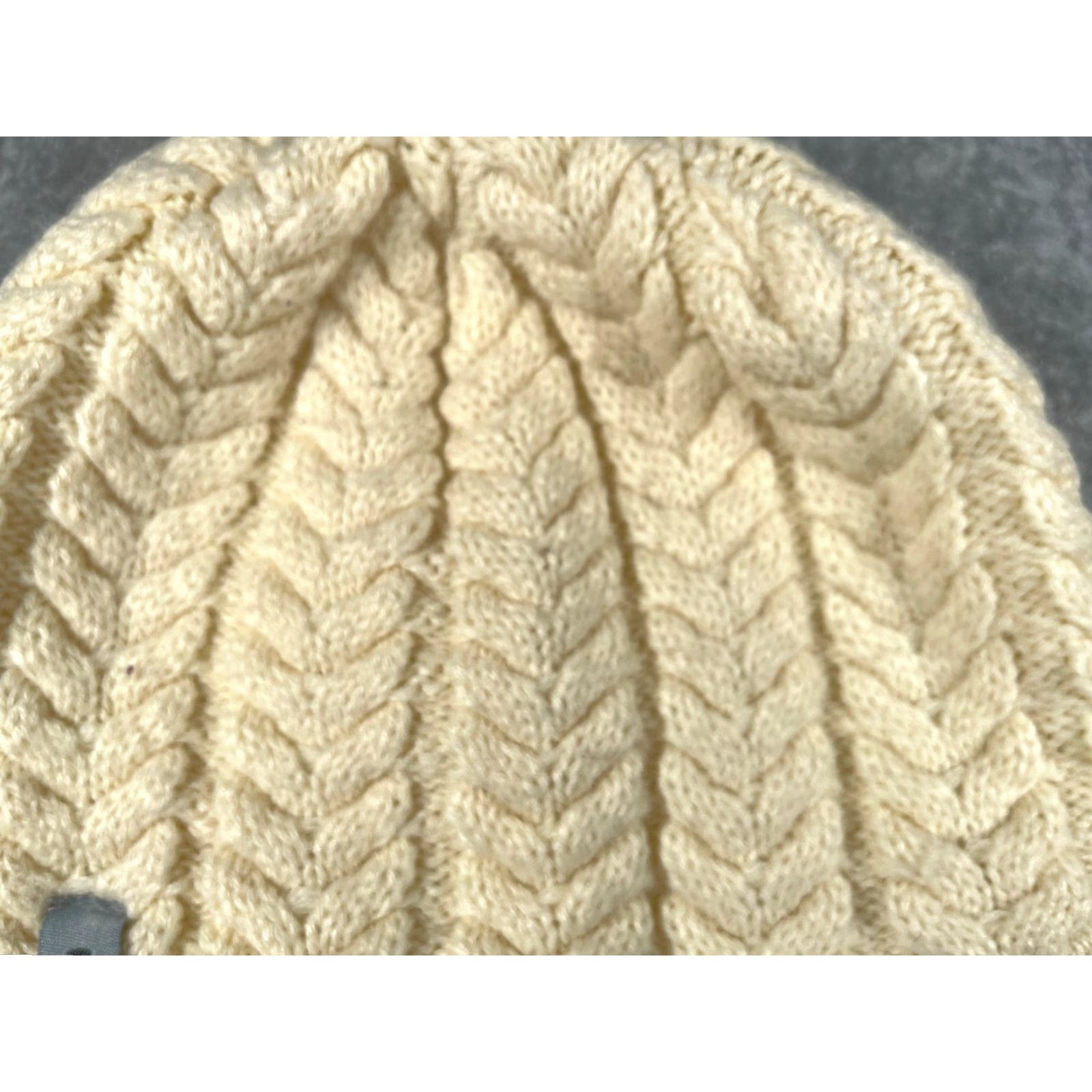 Vintage Fur Headwear Beanie Toque Women One Size Ivory Knit Acrylic Polyester Lined Size ONE SIZE - 3 Thumbnail