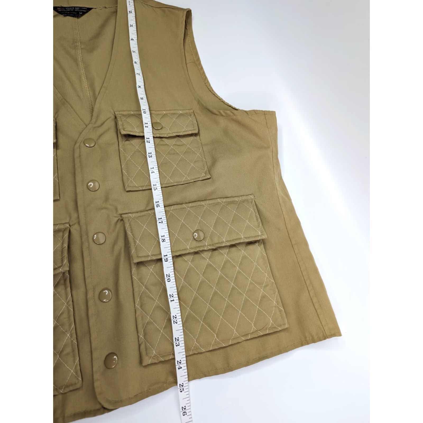 Penn VINTAGE J. C. Penney Hunting Vest Men's Medium Beige Pockets Camouflage Cotton Canvas Quilted Zip Vest Outdoors Size US M / EU 48-50 / 2 - 3 Thumbnail
