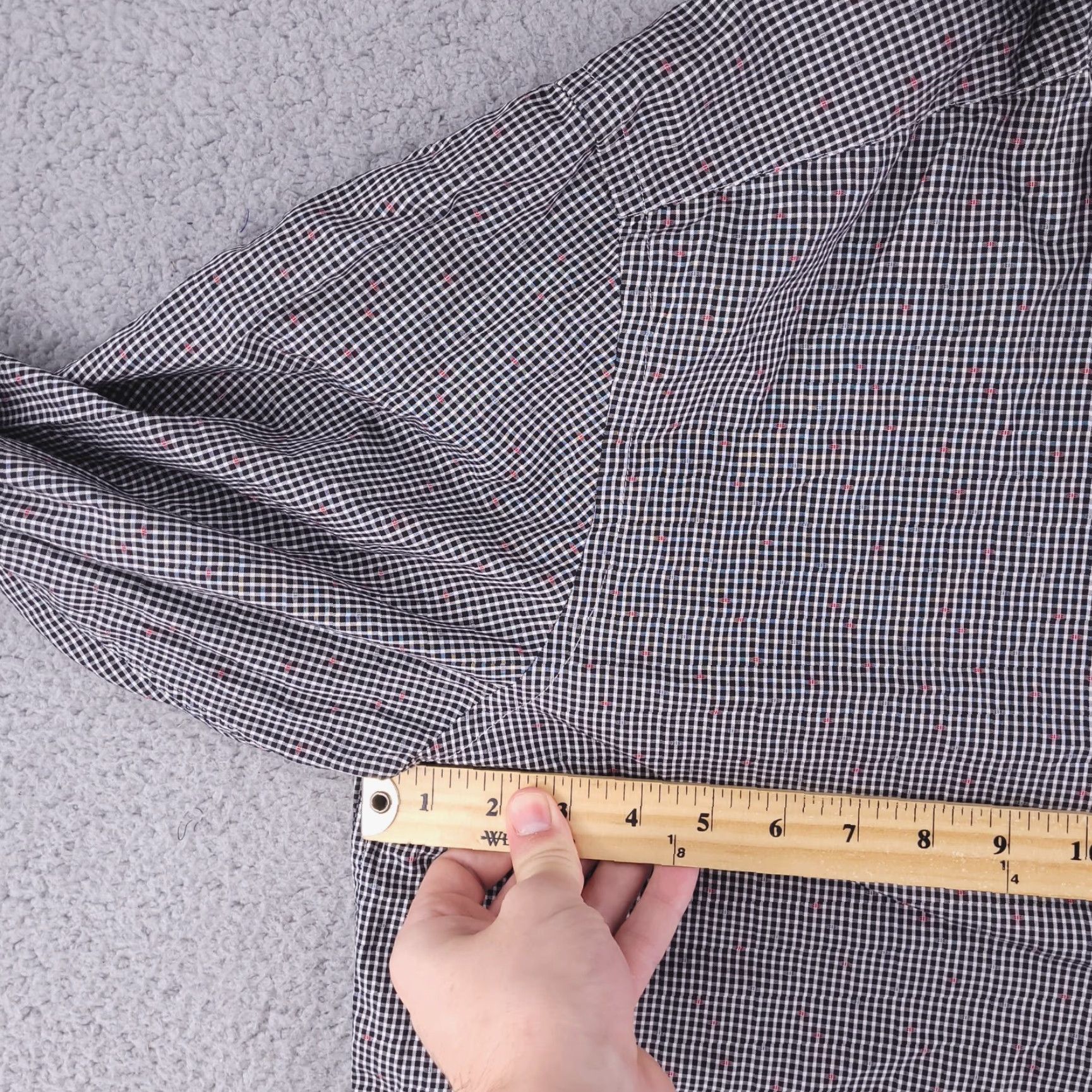 Hugo Boss HUGO BOSS Shirt Mens 2XL Black Check Dress Shirt Long Sleeve Button-Up Size 48R - 5 Thumbnail