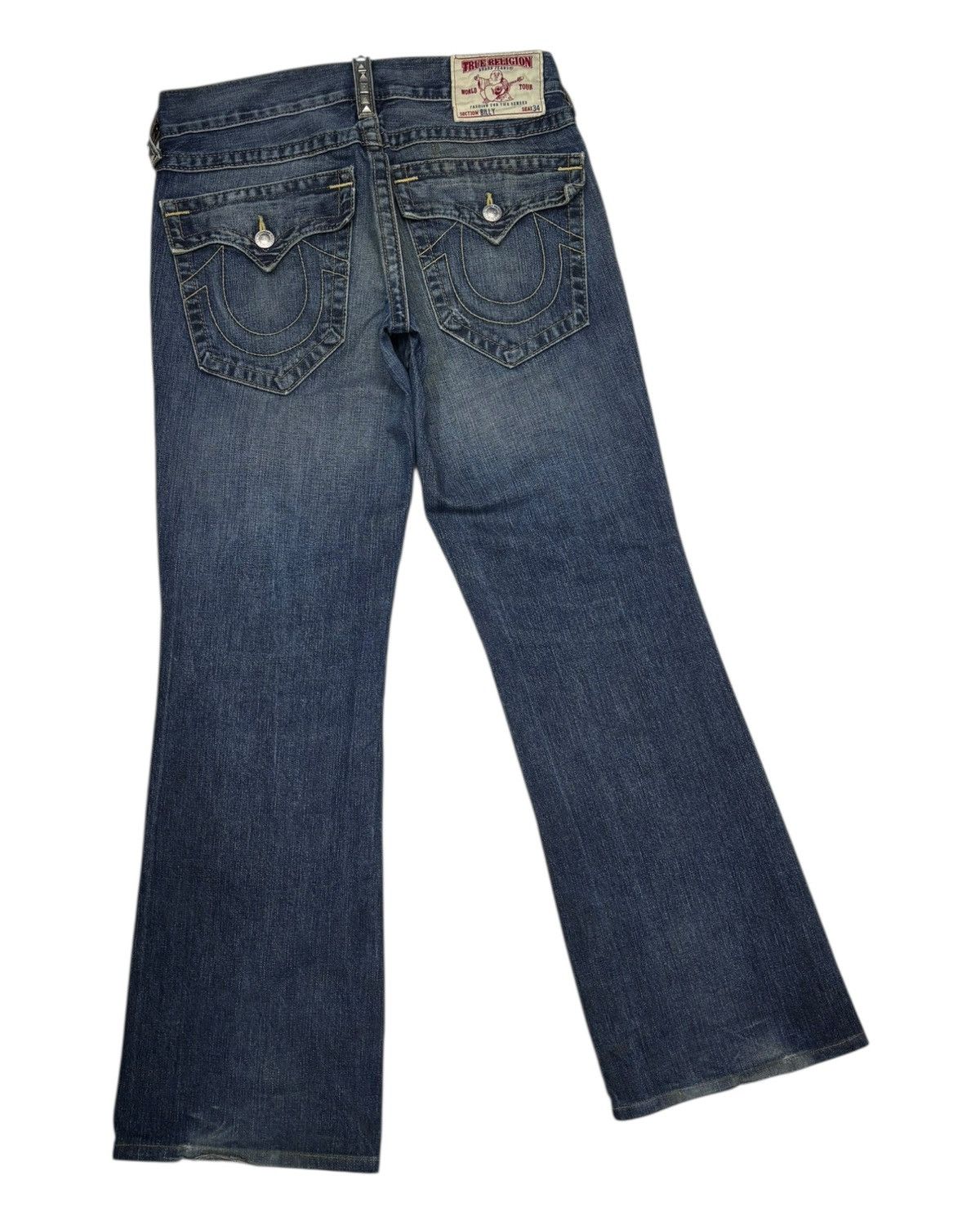 Hysteric Glamour × Le Grande Bleu (L.G.B.) × True Religion TRUE RELIGION METAL STUDDED FLARE JEANS BOOTCUT BILLY Size US 32 / EU 48 - 4 Thumbnail