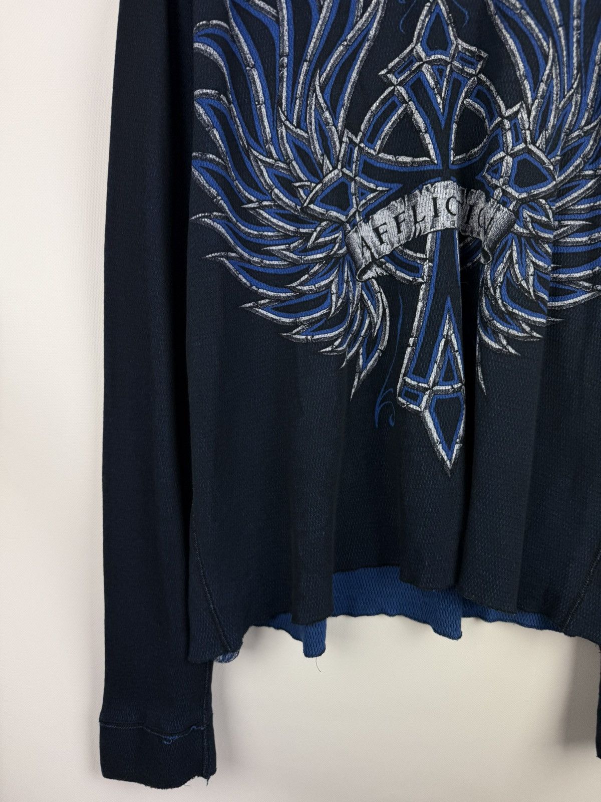 Affliction Affliction Y2K Overprinted Reversible Sweater L/S Pullover Size US XL / EU 56 / 4 - 7 Thumbnail
