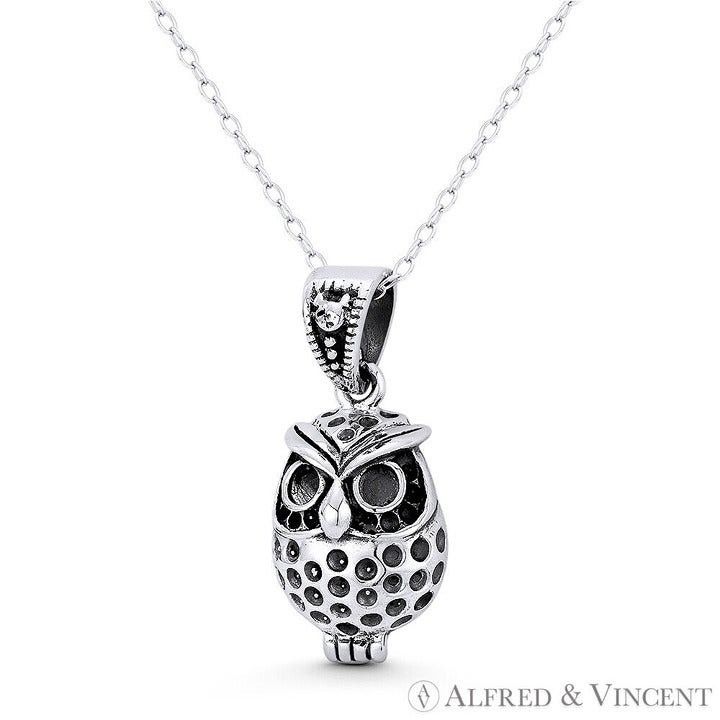 Other Perched Owl Bird Animal Charm Oxidized Pendant Size ONE SIZE - 1 Preview