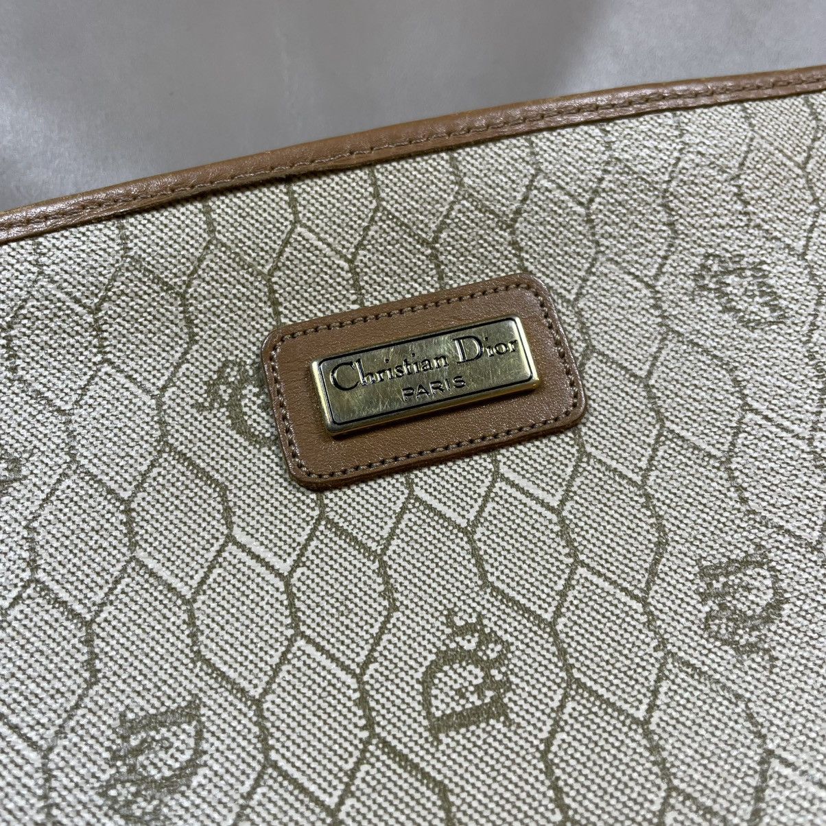 Dior × Vintage Dior Brown Honeycomb PVC Clutch Bag Beige Size ONE SIZE - 2 Thumbnail