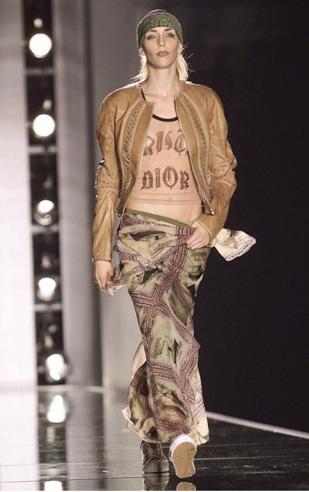 CHRISTIAN DIOR BY GALLIANO CORSET LACE SUEDE LEATHER JACKET