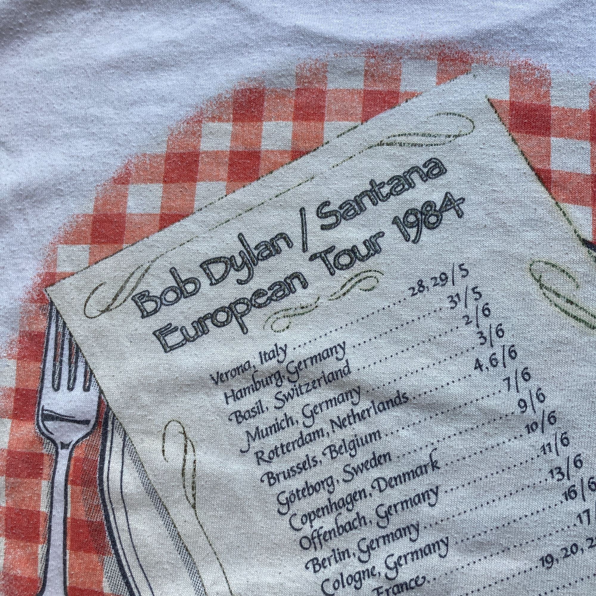 Other Bob Dylan/Santana European Tour 1984 Vintage T-Shirt Single Size US L / EU 52-54 / 3 - 6 Thumbnail