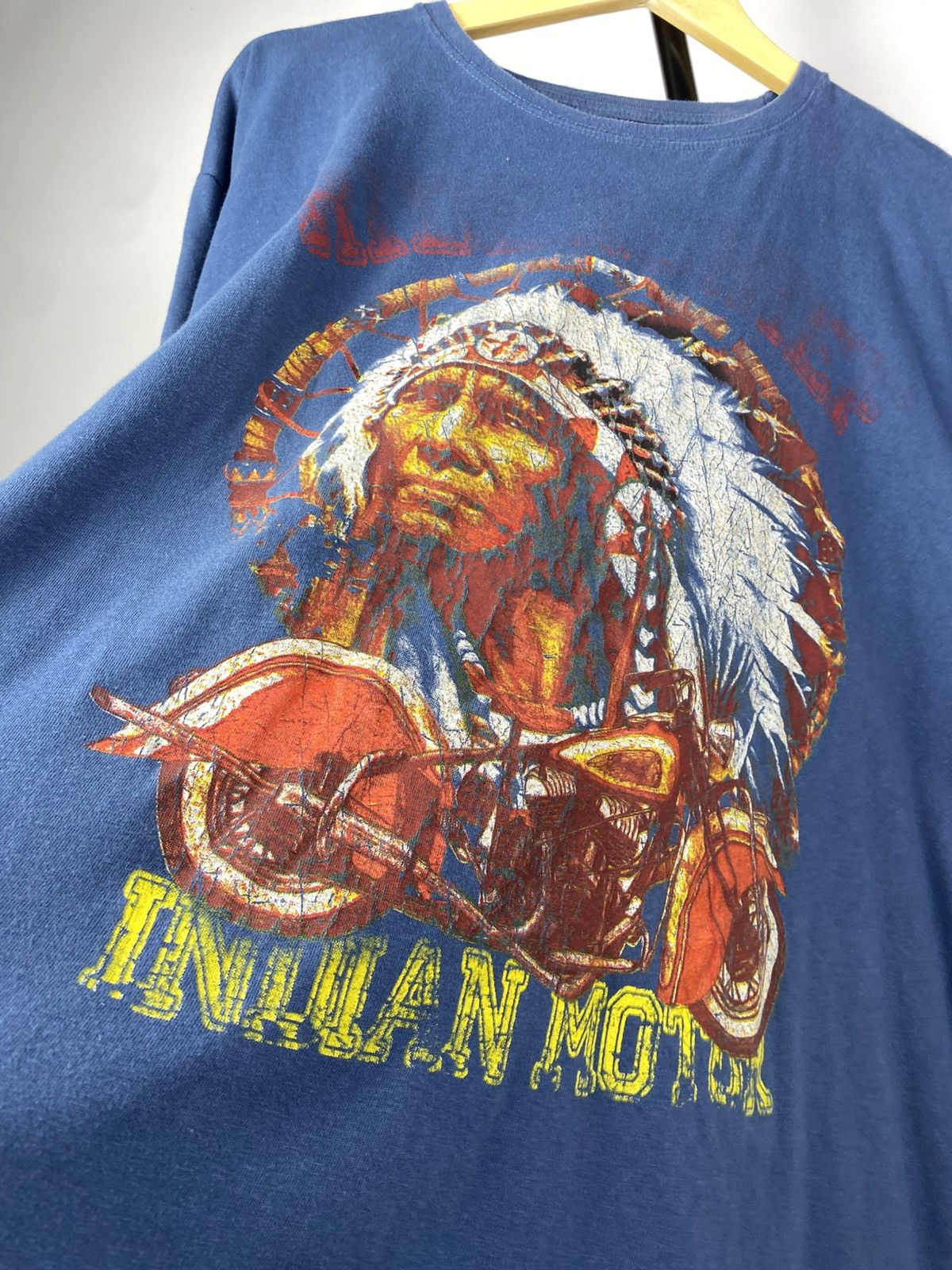 Tribal Streetwear × Vintage Vintage 90s Indian Motorcycle Classic Logo Graphic Tshirt Size US XL / EU 56 / 4 - 3 Thumbnail
