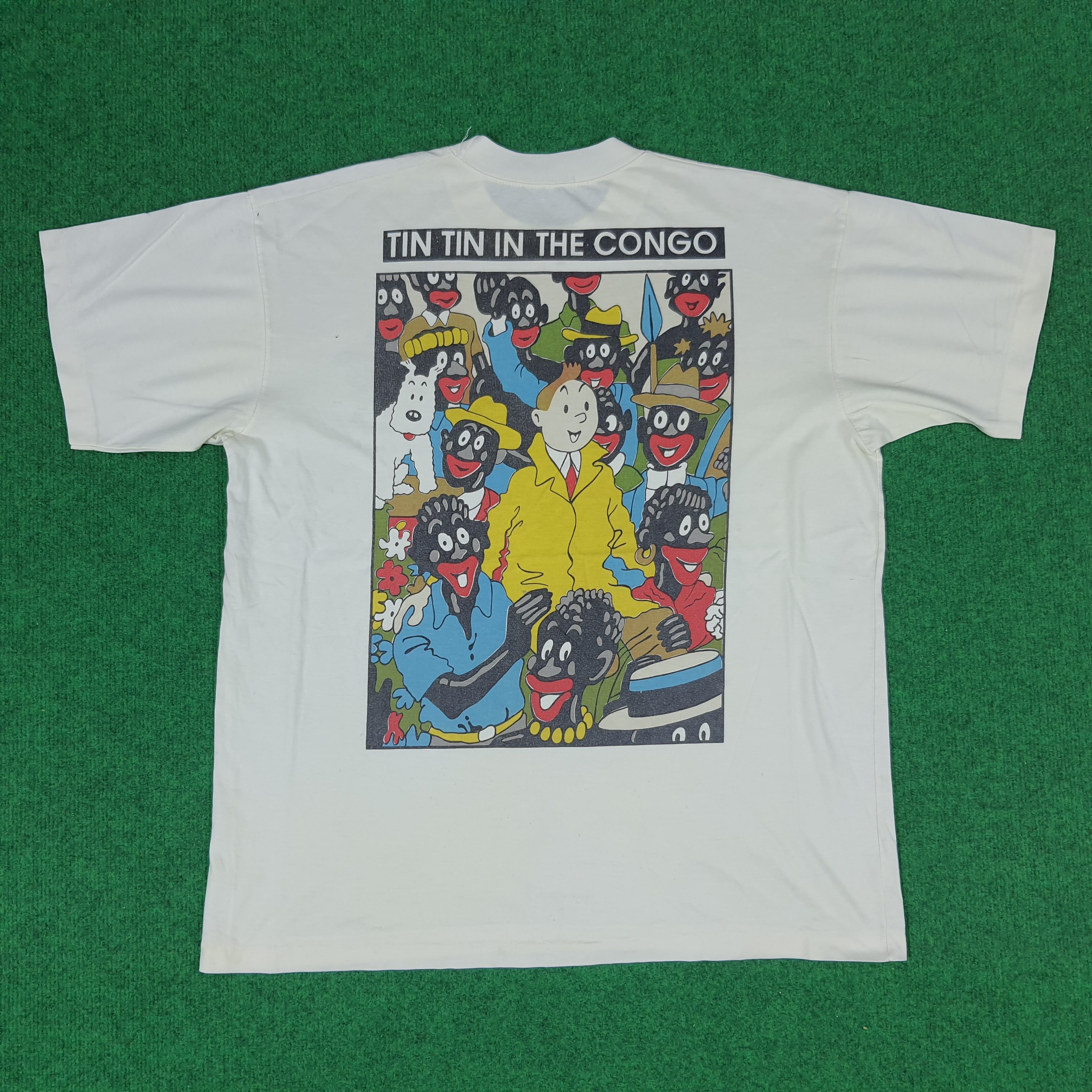 Vintage Vintage The Adventure of Tintin in The Congo T-shirt Size US XL / EU 56 / 4 - 1 Thumbnail
