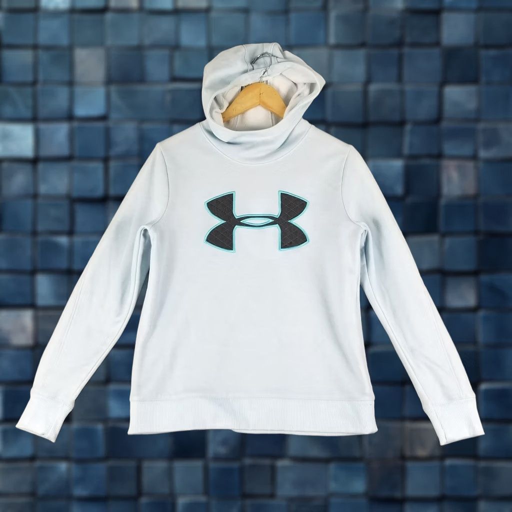 Under Armour Under Armour Hoodie Women Small Blue Logo Embroidered Pullover Sweatshirt Size S / US 4 / IT 40 - 1 Thumbnail