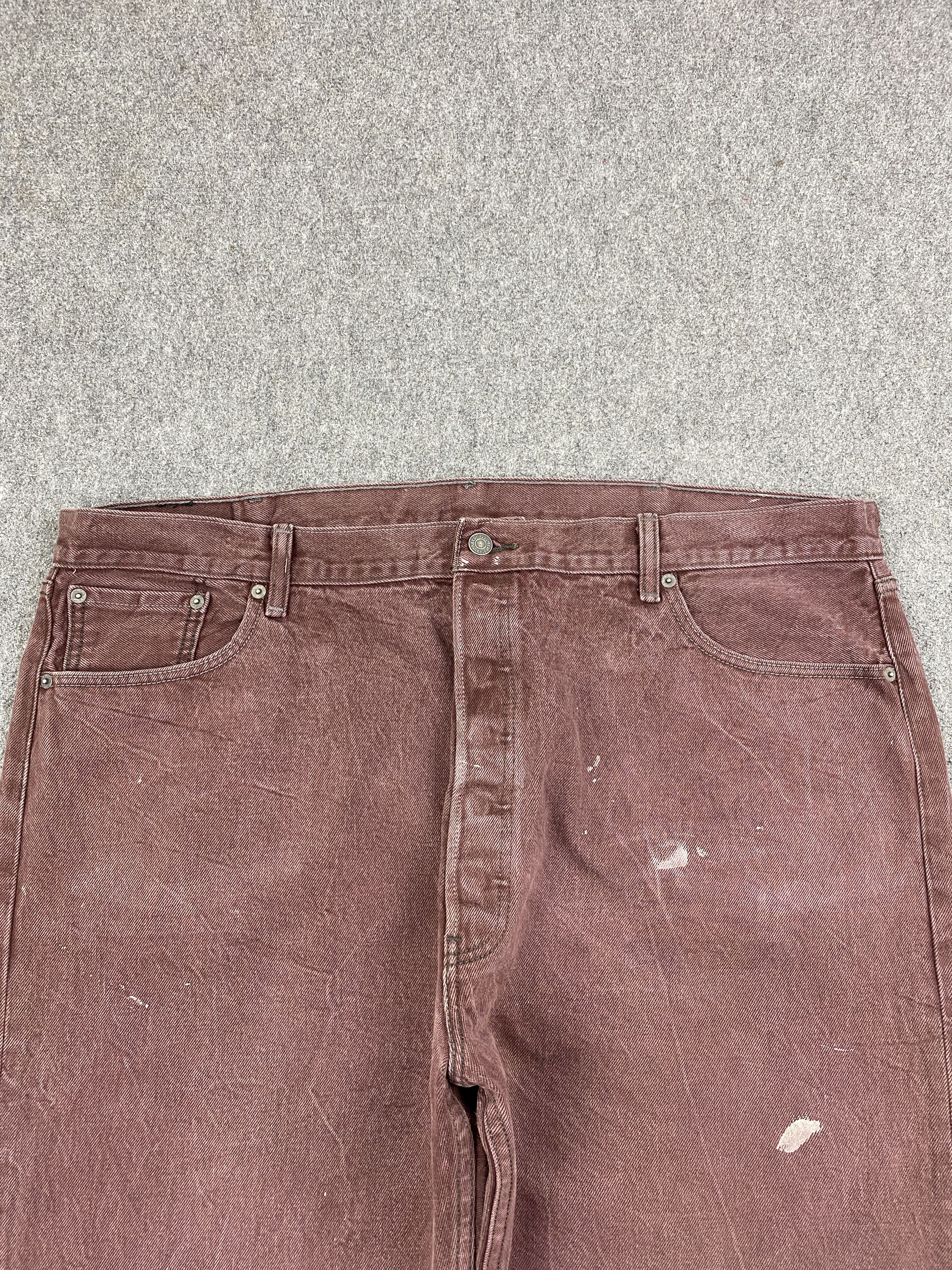 Levi's × Vintage Maroon Colour Vintage Levis 501 Jeans Size US 44 / EU 60 - 2 Thumbnail