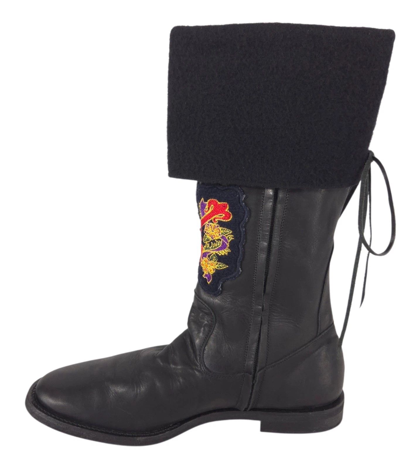Yohji Yamamoto Yohji Yamamoto Pour Homme Embroidered Wool Cuff Boots US 11 Size US 11 / EU 44 - 10 Thumbnail
