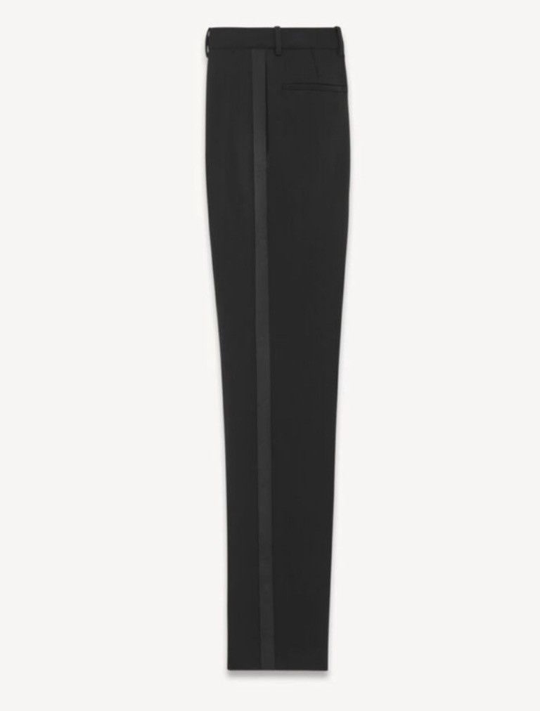 Saint Laurent Paris High-Waisted Tuxedo Pants in Grain de Poudre Size US 28 / EU 44 - 2 Thumbnail